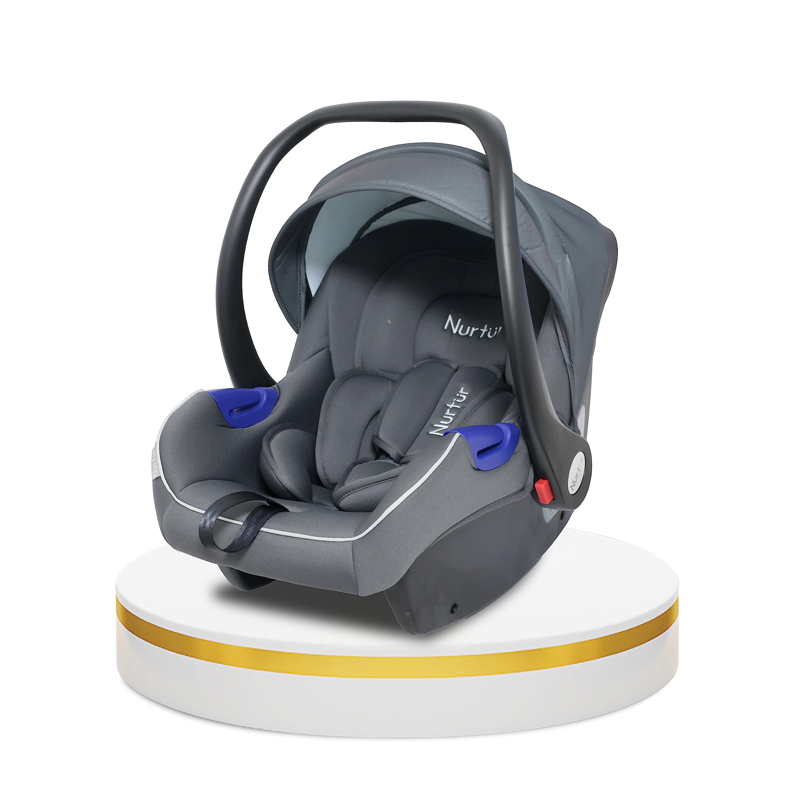 Nurtur Nemo Baby Carrier - Adjustable Canopy and Handle - Extra Protection – 3 -Point Safety Harness - Suitable from 0 months to 12 months, Upto 13kg- Grey
