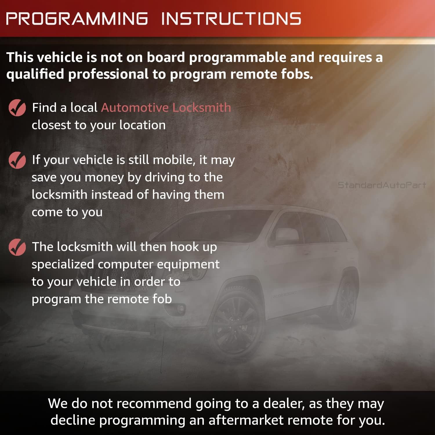 StandardAutoPart Proximity Smart Fobik Key [ for Push Button Models ], Compatible with Jeep Grand Cherokee Durango 2011 2012 2013 IYZ-C01C (5 Button/JC)