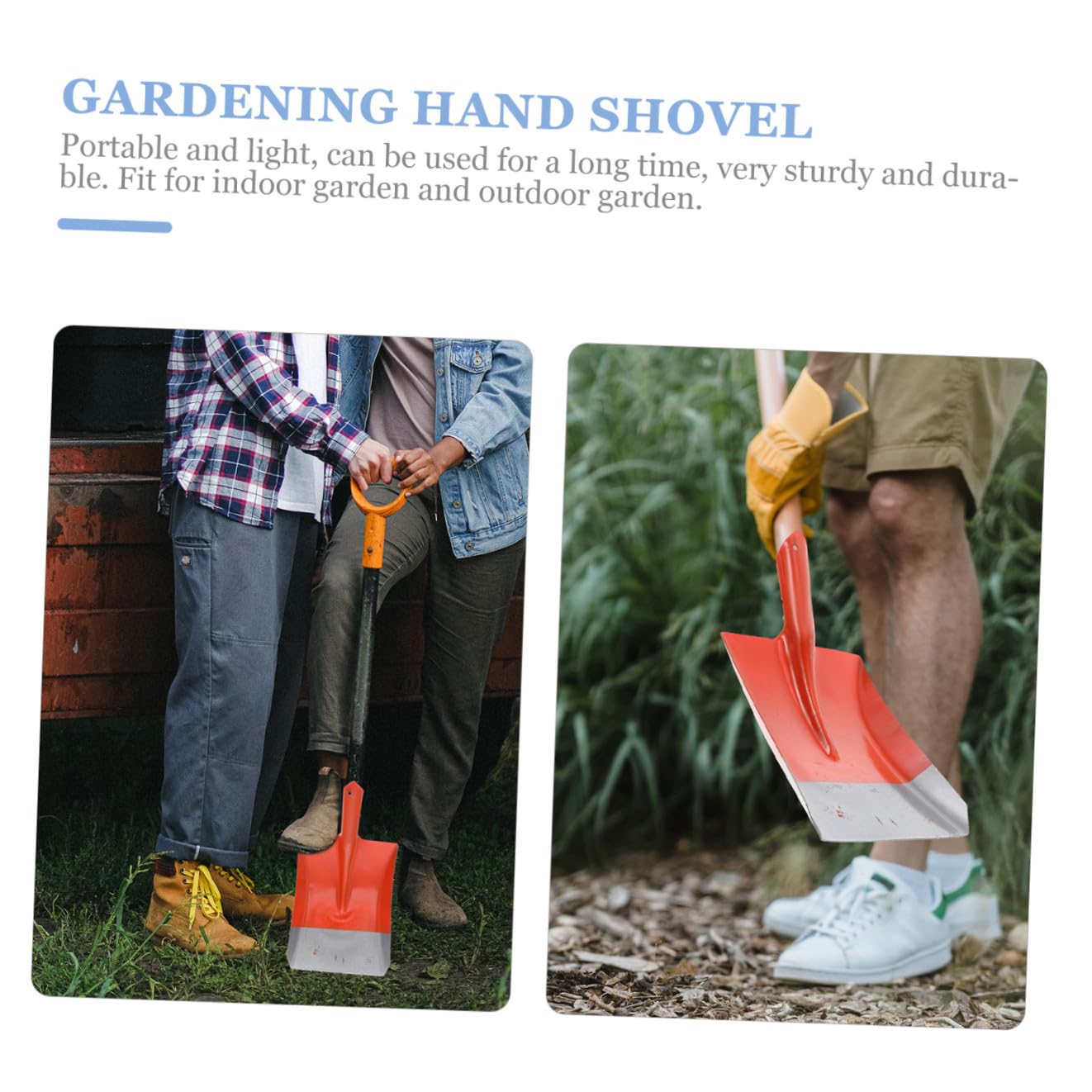 HANABASS Pala da Giardinaggio Mano Attrezzatura da Giardinaggio Pala da Esterno in Acciaio al Carbonio Robusta e Durevole