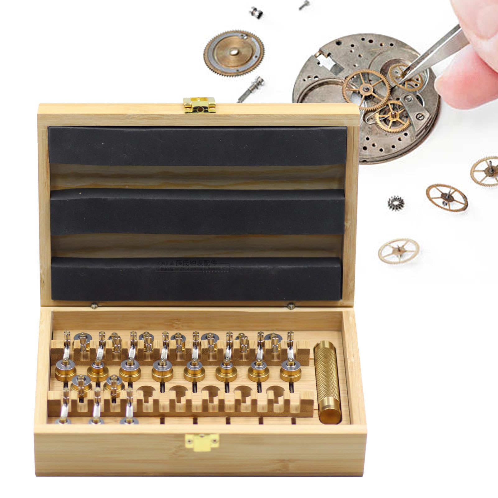 Zestaw nawijaczy Coppery Watch Mainspring zawiera drążek zegarowy + 20 różnych specyfikacji nawijacza sprężyny głównej, dla zegarmistrzów i amatorów, akcesoria do narzędzi naprawczych do zegarków