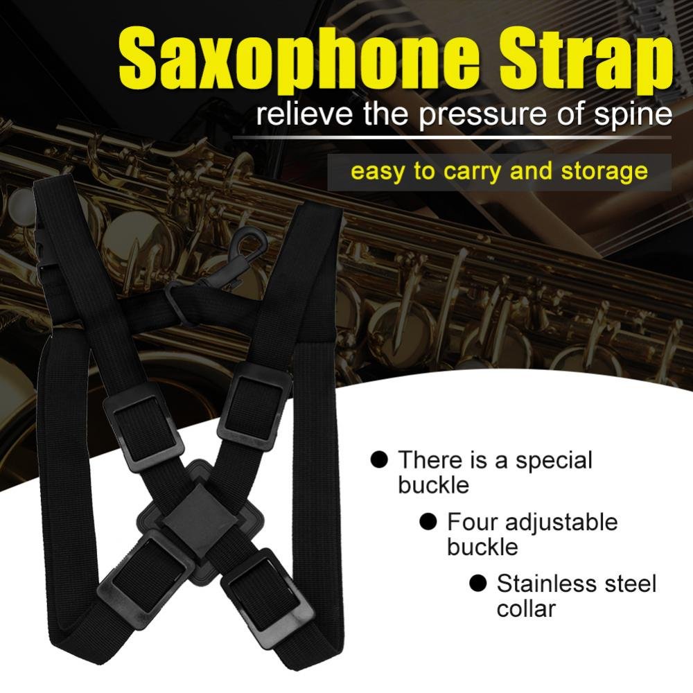 Cinturino per Sax Tenore, Tracolla Regolabile per Sassofono Alto, Baritono e Tenore - Accessori per Sax