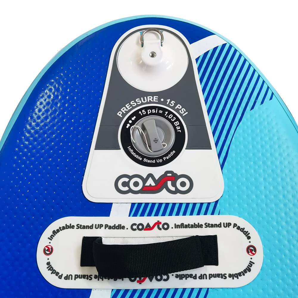 Coasto - Sup Stand Up Paddle Gonflable Hook 7'5 PB-CHOK75B pour Enfant - Planche Pneumatique Dropstitch Couche Fusionnée - Pack Pagaie, Leash, Pompe, Sac de Transport et Kit - 226 x 66 x 10 cm