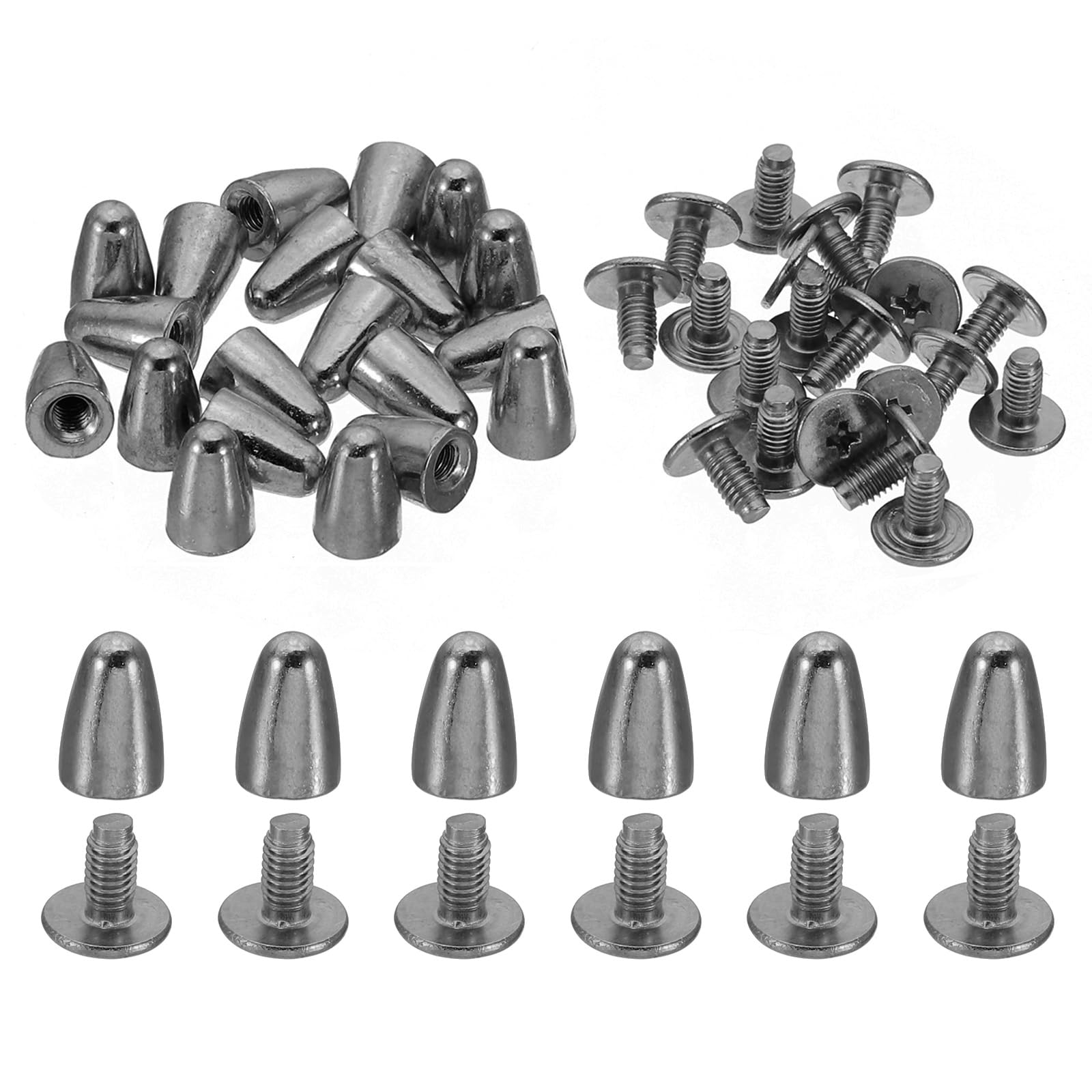 PATIKIL 9mm Studs for Clothing 20 Sets Studs and Spikes Leather Rivets Cone Spikes Metal Screw Studs for Clothing Leather Crafts Fabric Shoes Punk Bag Leathercraft
