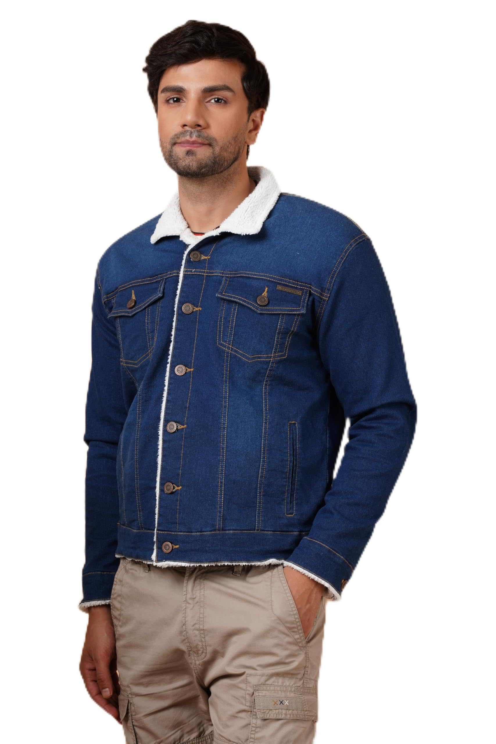 nuevosporta Pure Cotton Enzyme Washed Biker Jacket/Casual Jacket - Black/Grey-picture-50
