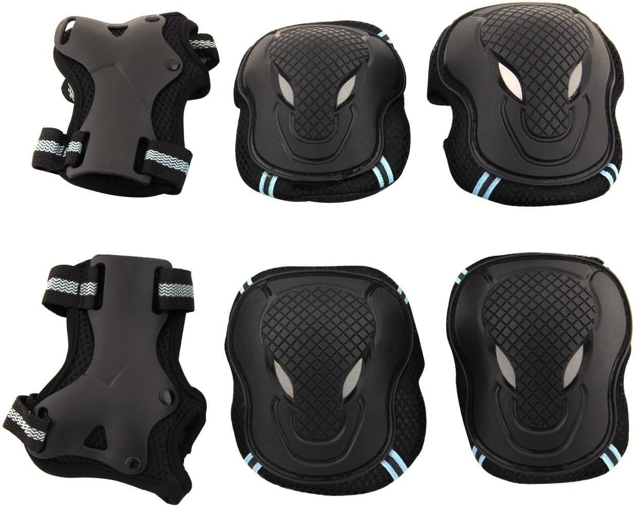 Skateboard Roller Blading Elbow Knee Wrist Protective Safety Gear Pad Guard 6pcs