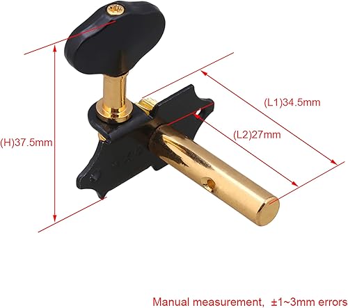Miniatura 4 de Yibuy Aleación de zinc negro dorado estilo abierto máquina de guitarra cabeza afinación clavijas de bloqueo sintonizadores 3L 3R 181 para guitarra
