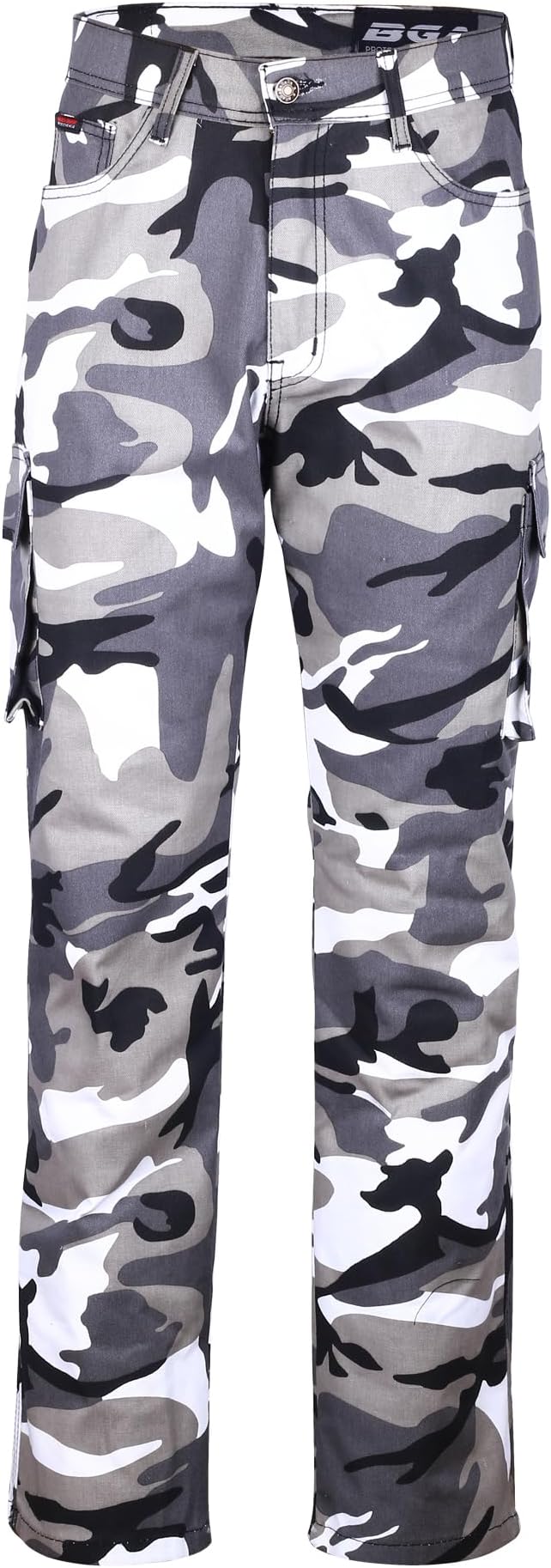 New Ladies Kevlar Lined Grey Camo Motorcycle Cargo Jeans with CE1621-1 Armour