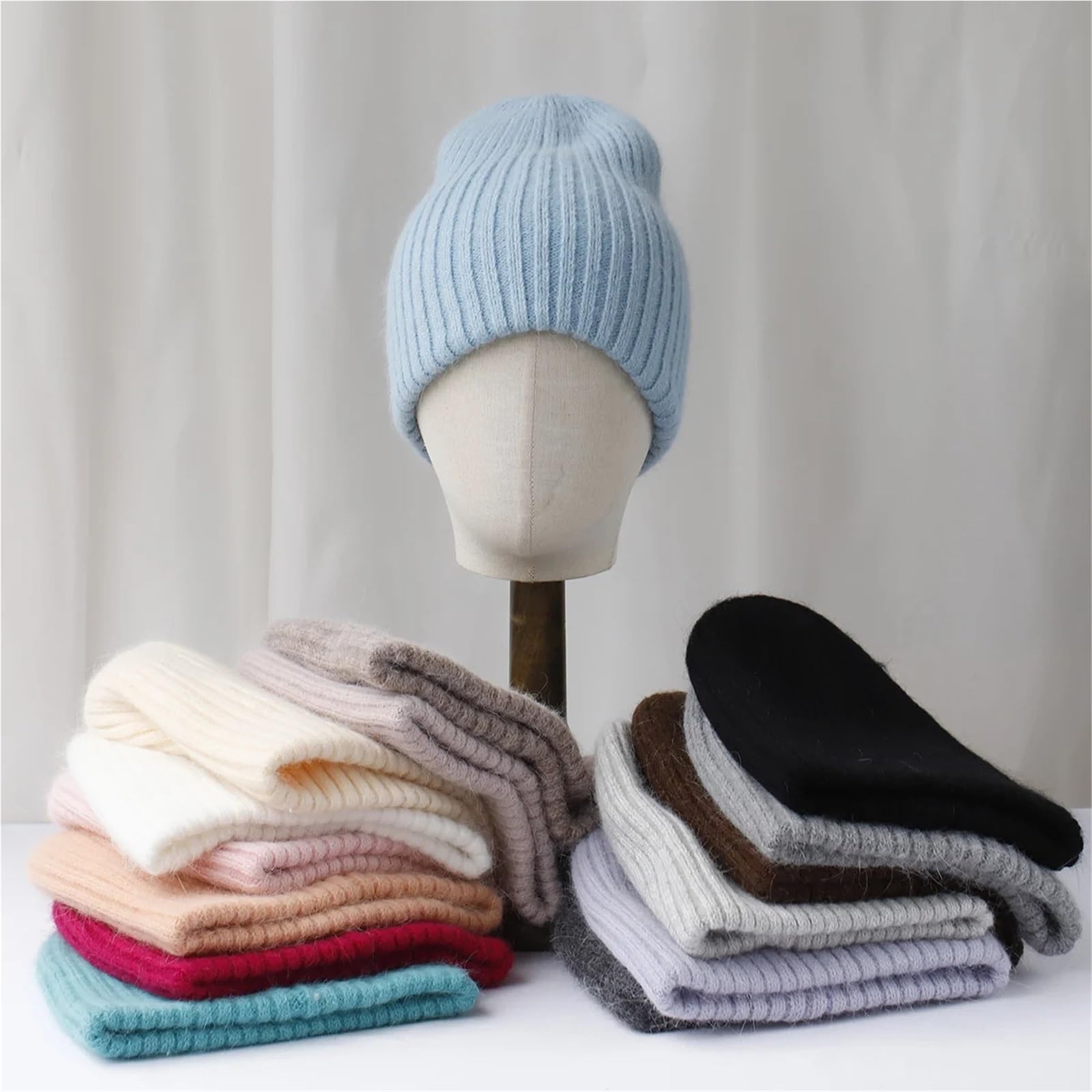 Thick and Warm Ski Hat, Knitted Pullover Cap for Men & Women, Winter Hat, Solid Color Casual Beanie for Cold Weather(Orange)