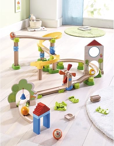 Miniatura 2 de HABA Kullerbu - Juego de expansión - Columnas - Juego de 10 piezas para crear diseños de pista de bolas más altos