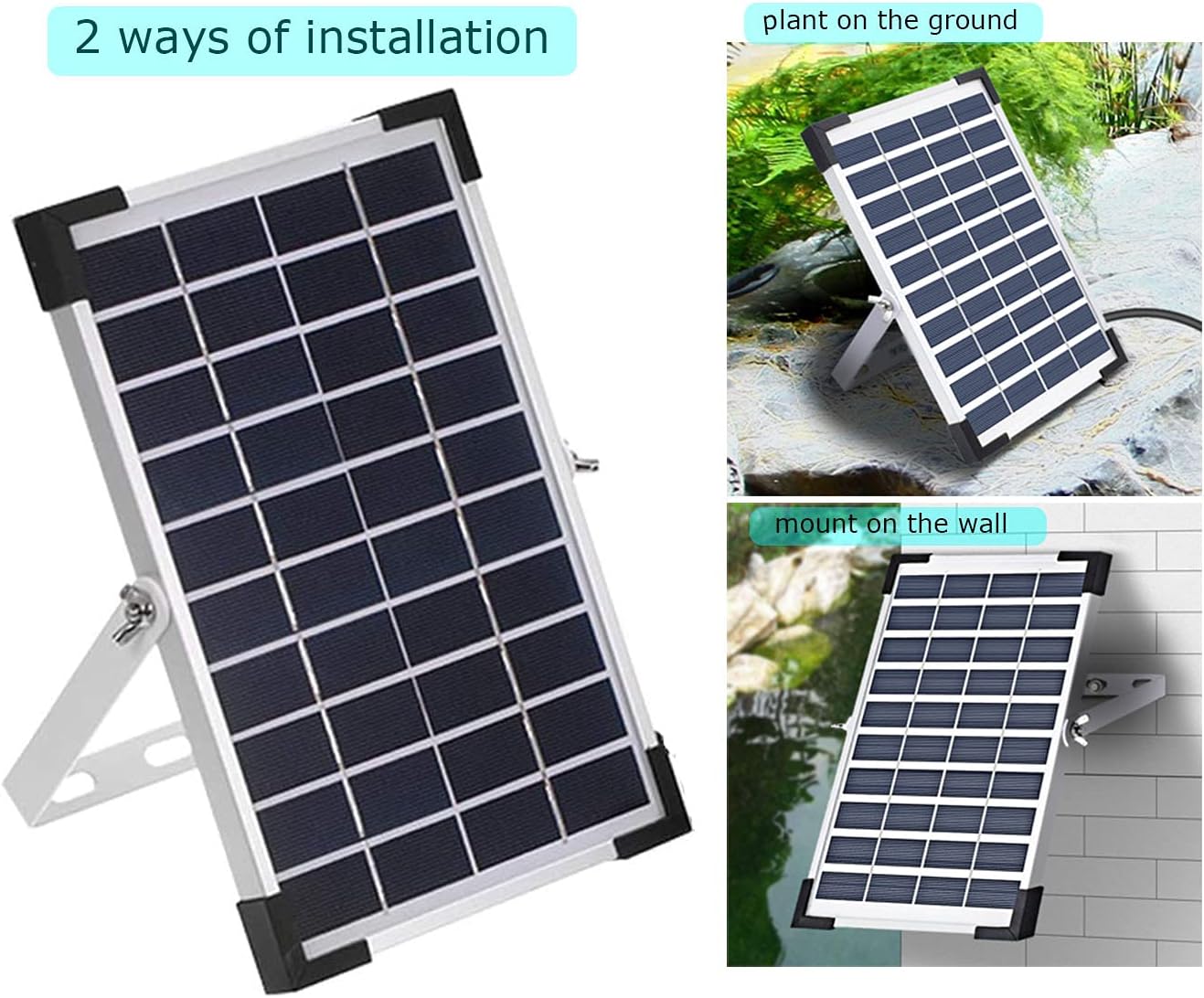 Lewisia 5 W SolarBrunnenpumpe mit BatterieBackup für Außenwasser
