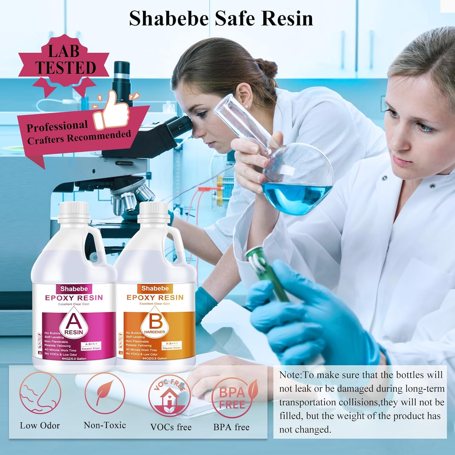 Shabebe Epoxy Resin, 1Gallon Epoxy Resin Crystal Clear, Not-Yellowing No-Bubble,Self Leveling Easy Pour/Mix 1:1 Casting Kit & Coating for DIY Jewelry Making, Art Resina Clear Crafts,Molds,River Tables