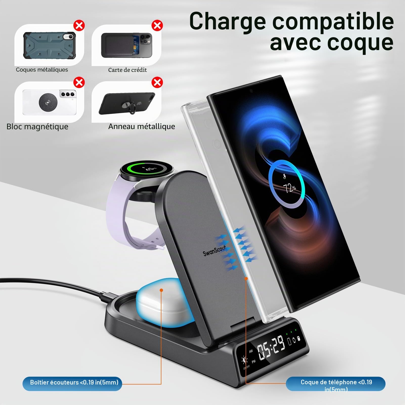 Chargeur sans Fil pour Samsung Z Fold 8/Z Flip 8/S26