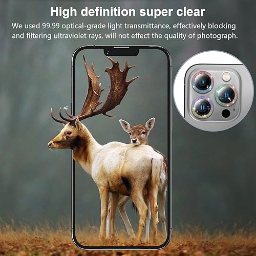 Miniatura 7 de Thomo Protector de lente de cámara compatible con iPhone 13 Pro y iPhone 13 Pro Max, paquete de 3 unidades de aleación de metal para cámara