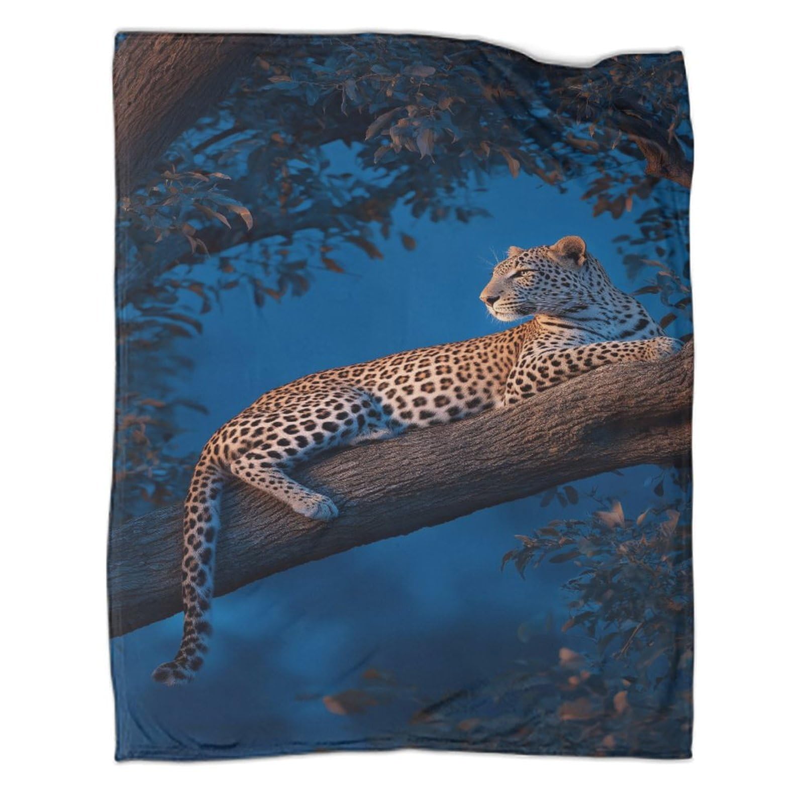kaiyun Leopard Perched on A Tree Branch - African Wilderness Atmosphere Super Soft Blanket | Throws | Fluffy And Comfortable Travel Cover,60x80inch(150x200cm)