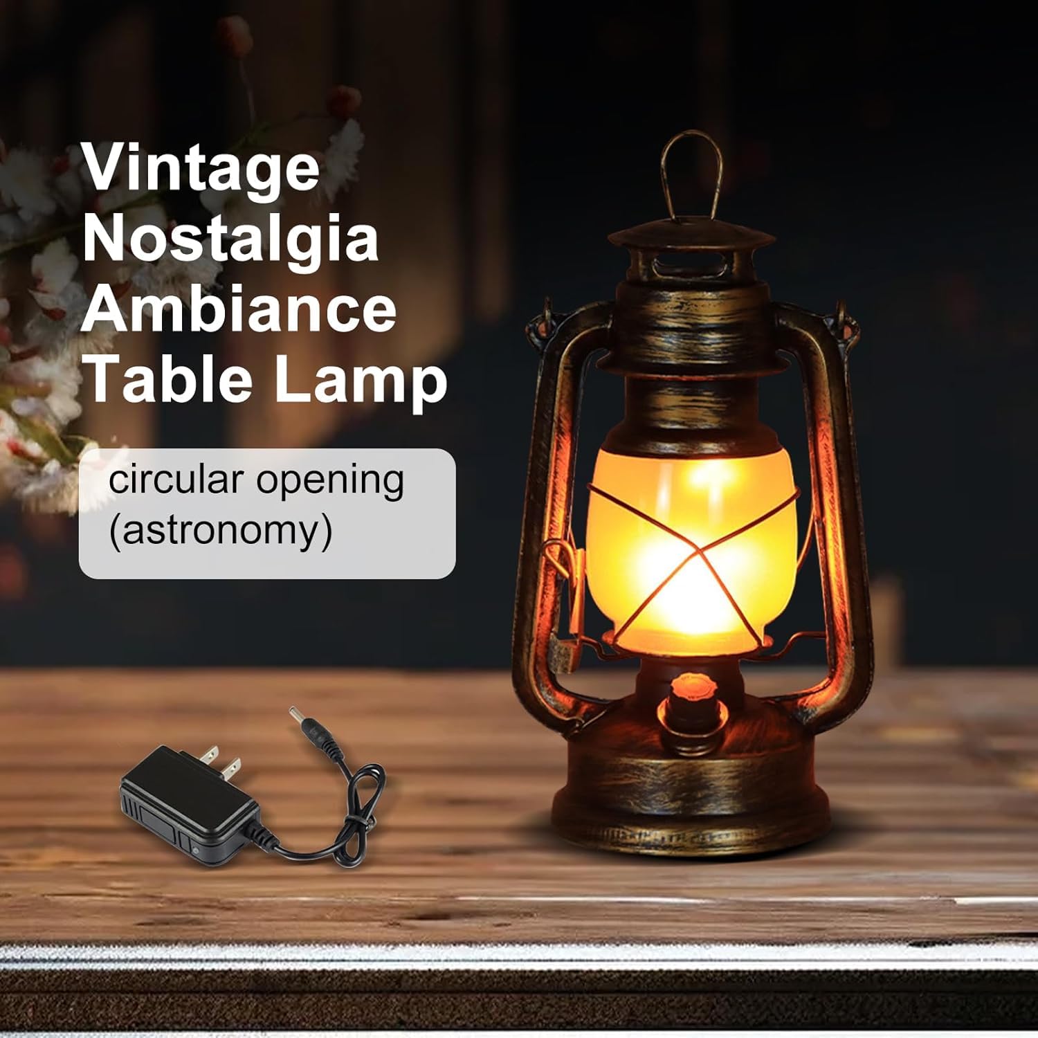 Lanterne De Camping Rechargeable Clearhill – Style Vintage, 2 Modes (blanc/flammes), 300 Lumens, IPX4, 1200mAh