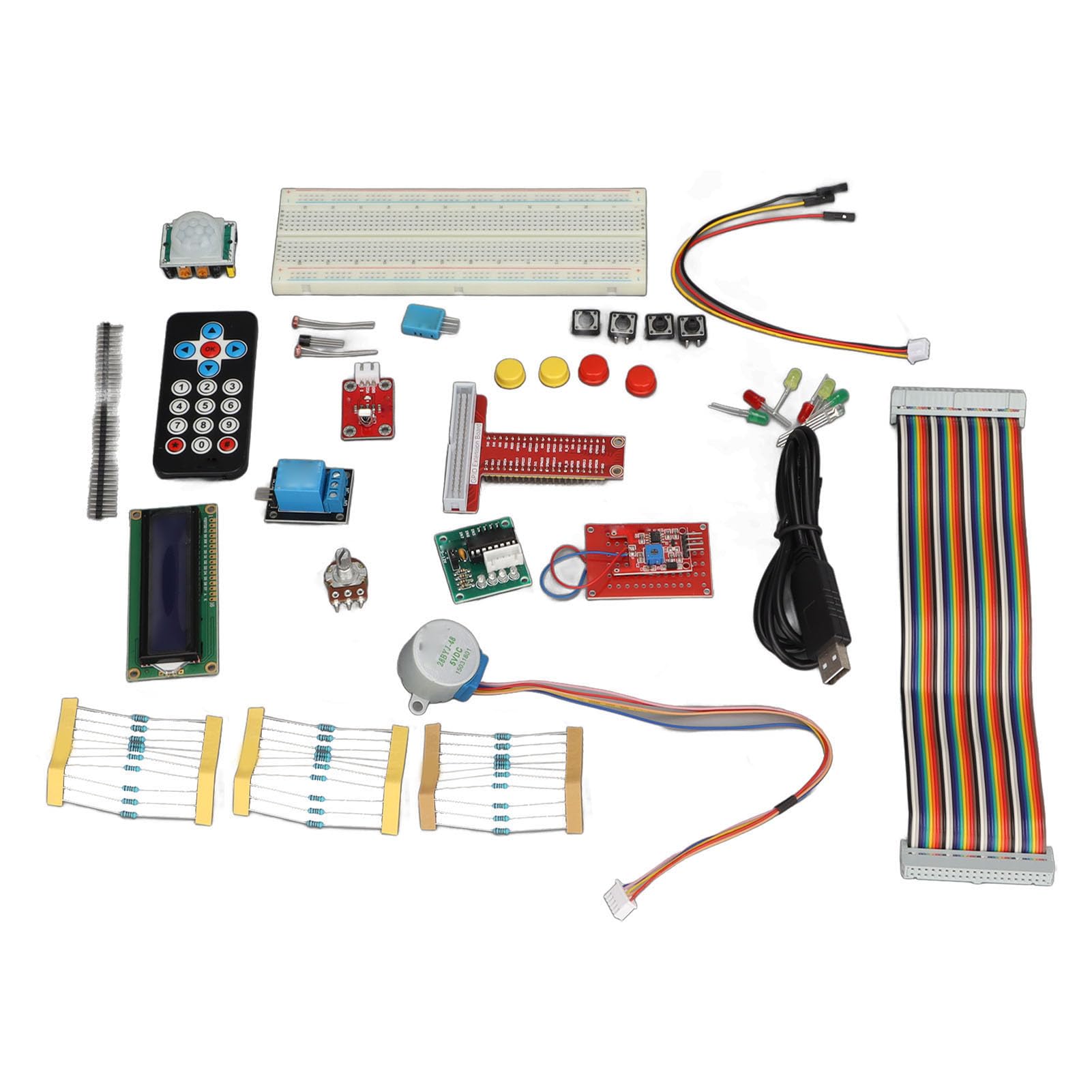 Kit electrónico RasPi, Conjunto Completo de Aprendizaje de componentes para Principiantes