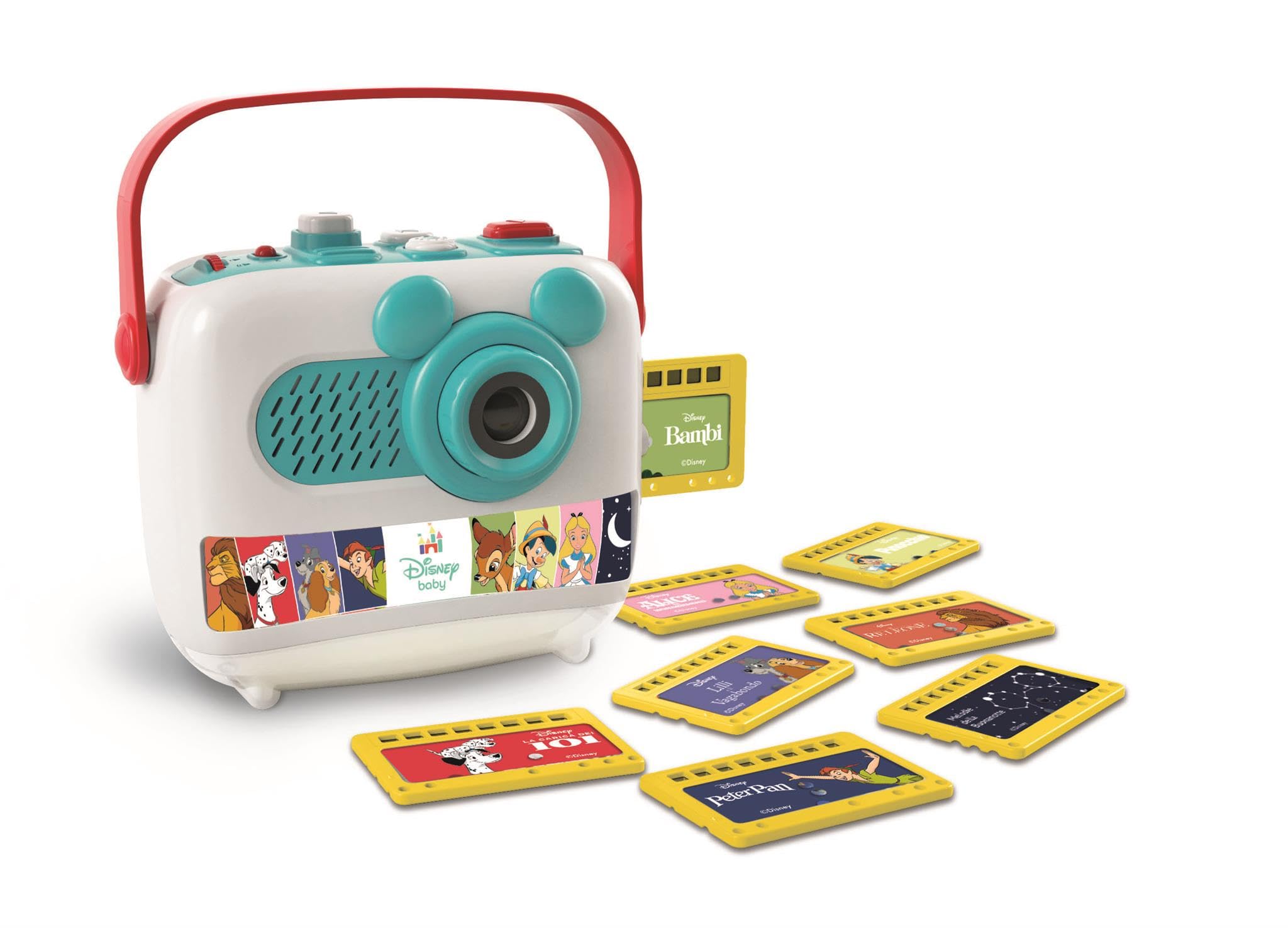 Clementoni – Proyector Cuentos Disney – Cuentacuentos con 8 Historias de Disney con Imágenes y Sonido – Ideal para Hora de Dormir – Bebés a Partir de 12 Meses - Versión en Español, 55182