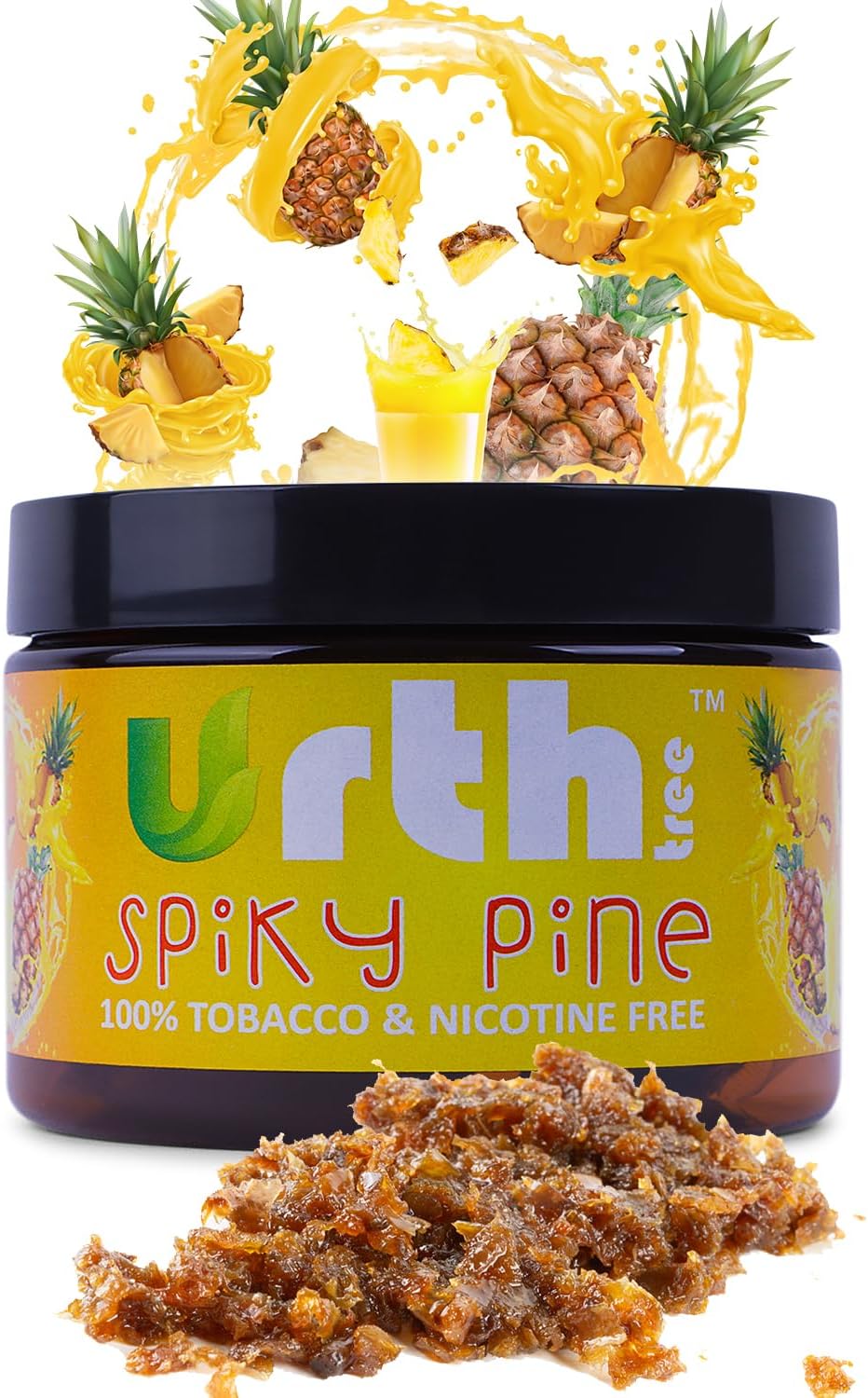 UrthTree Hookah Flavors, Shisha Herbal Molasses, Tobacco Free And Nicotine Free, 250 gram - 8.8 Ounce, Premium Variety Flavors, Made 100% From Apple Skin (Pineapple)