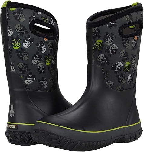 Botas de nieve clásicas Bogs para niños, de invierno con rayas y flores