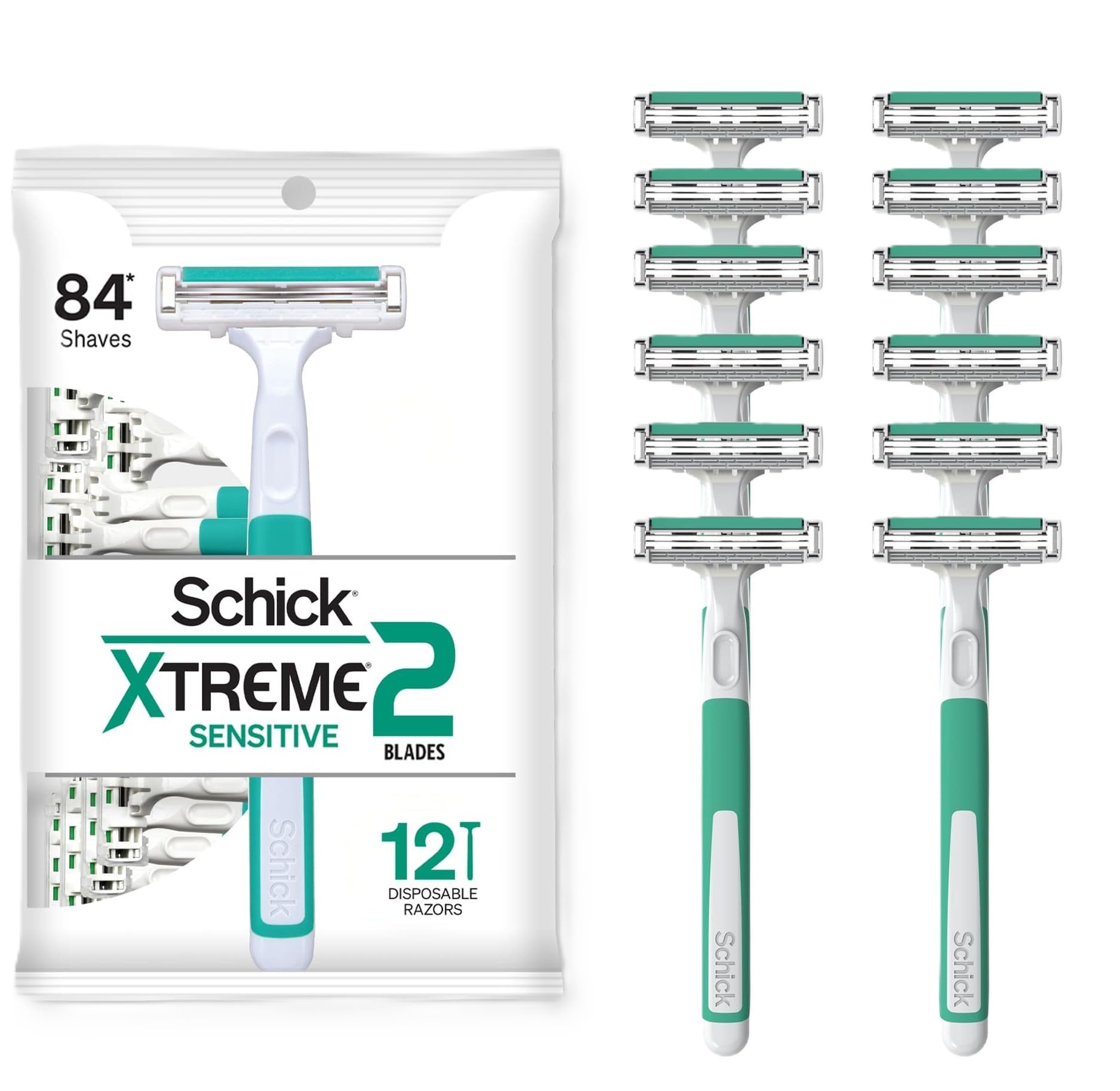 Amazon.com: Schick Xtreme 2 Blade Sensitive Skin Disposable Razor