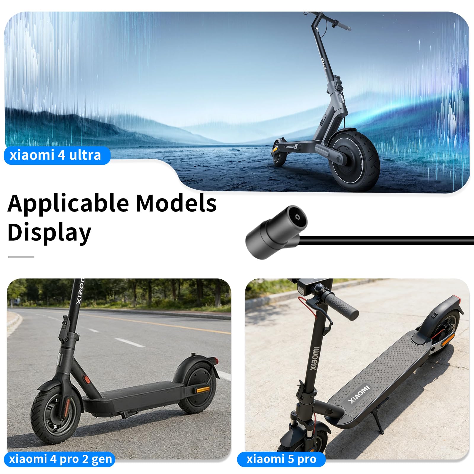 Cargador de 54,6 V 2 A para batería de iones de litio de 48 V con ventilador de refrigeración activo y pantalla de voltaje, compatible con Xiaomi Electric Scooter 4 Ultra, 4 Pro (2ª