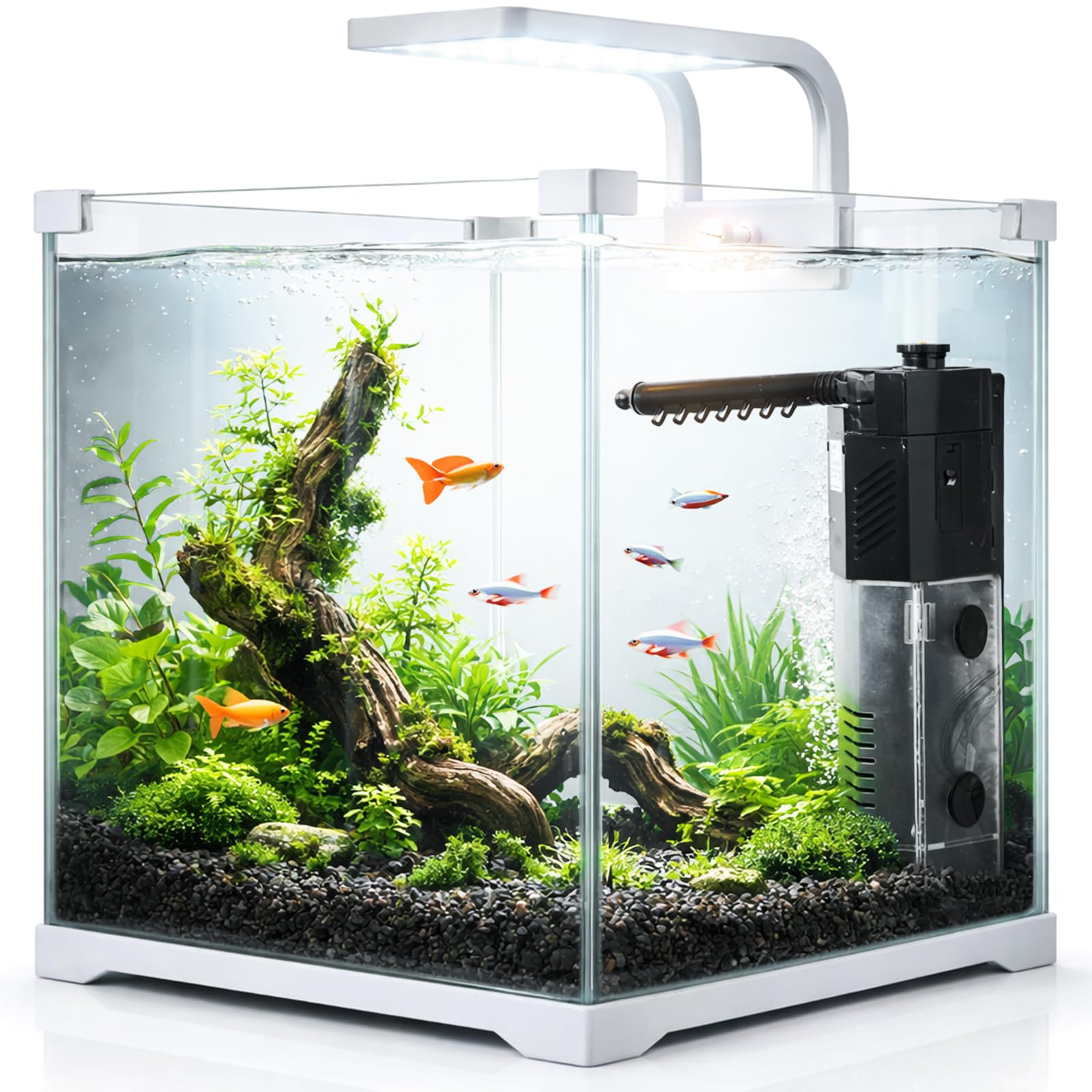 Kruger Meier Shrimp!One Pro 30 Aquarium Komplettset 15L – Nano Aquarium mit LED Beleuchtung und Innenfilter für Garnelen & Fische