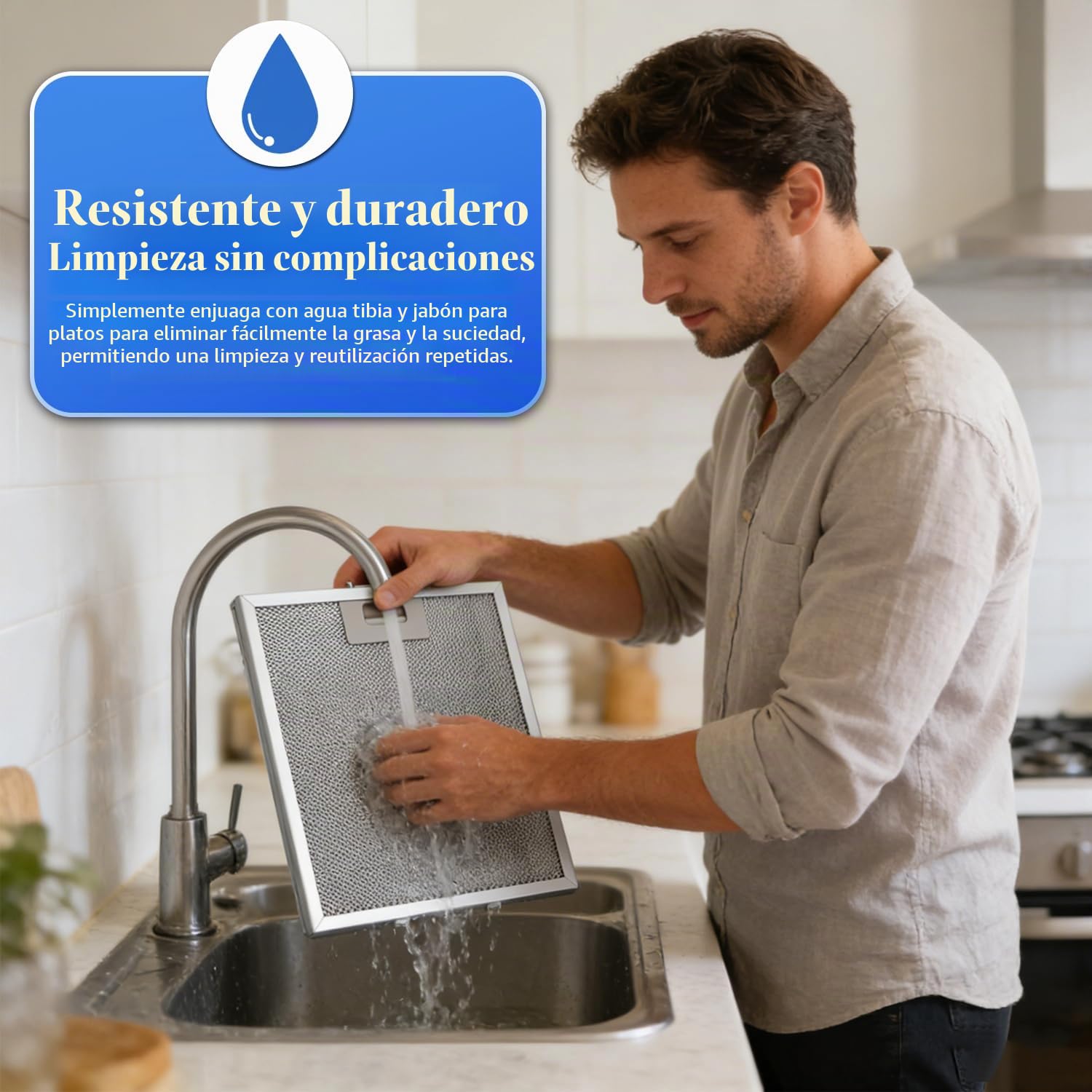 Filtro de aluminio, 2 Piezas Filtro de Grasa Metálico, Filtro compatible con campana, filtro de grasa para campana extractora, Filtro de Grasa con Extractora Cocina, para Campana Extractora