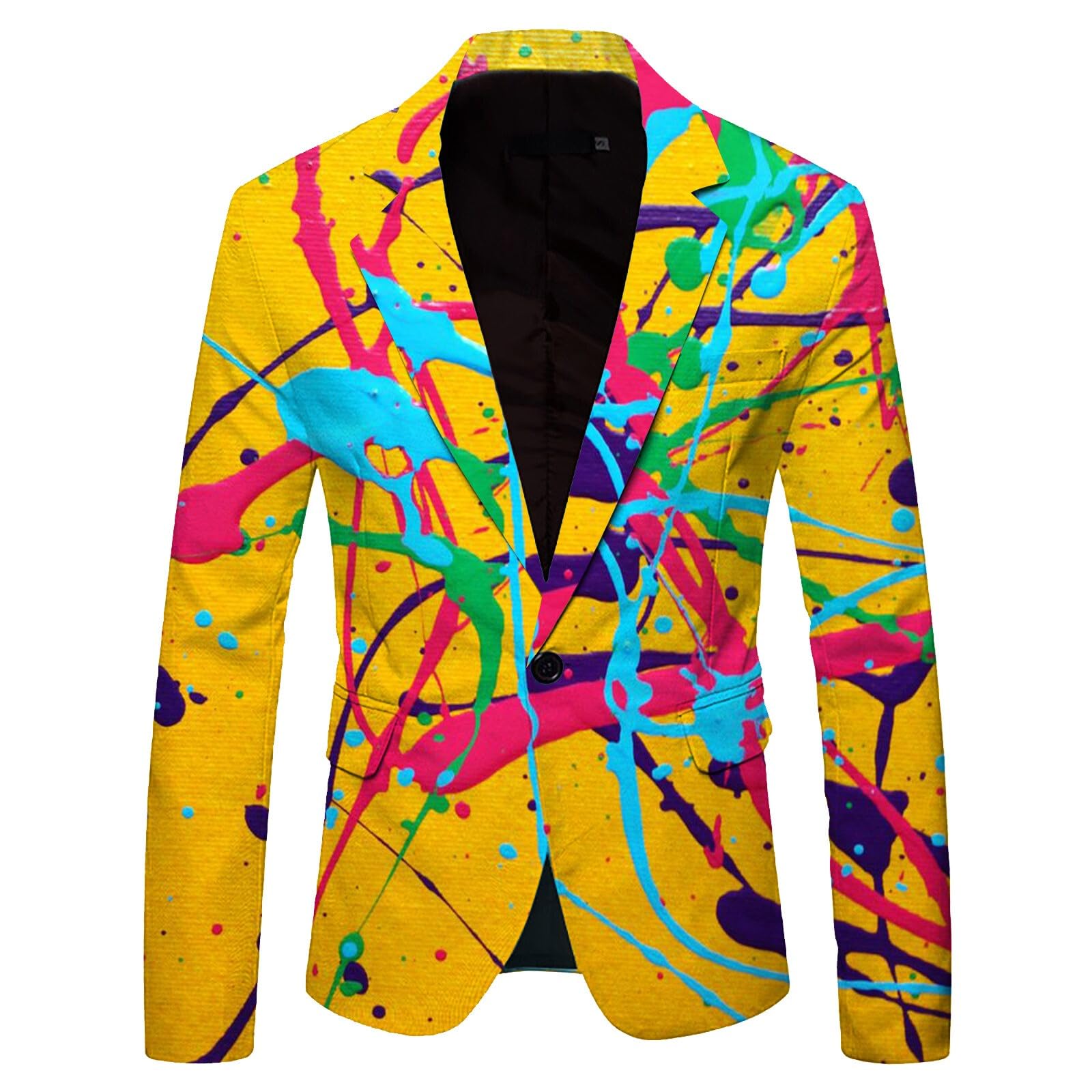 Americana Hombre Slim Fit, Chaqueta de Traje Informal Masculina Moderna con diseño Holgado y Estampado en Tonos Tinta para Ocasiones Casuales