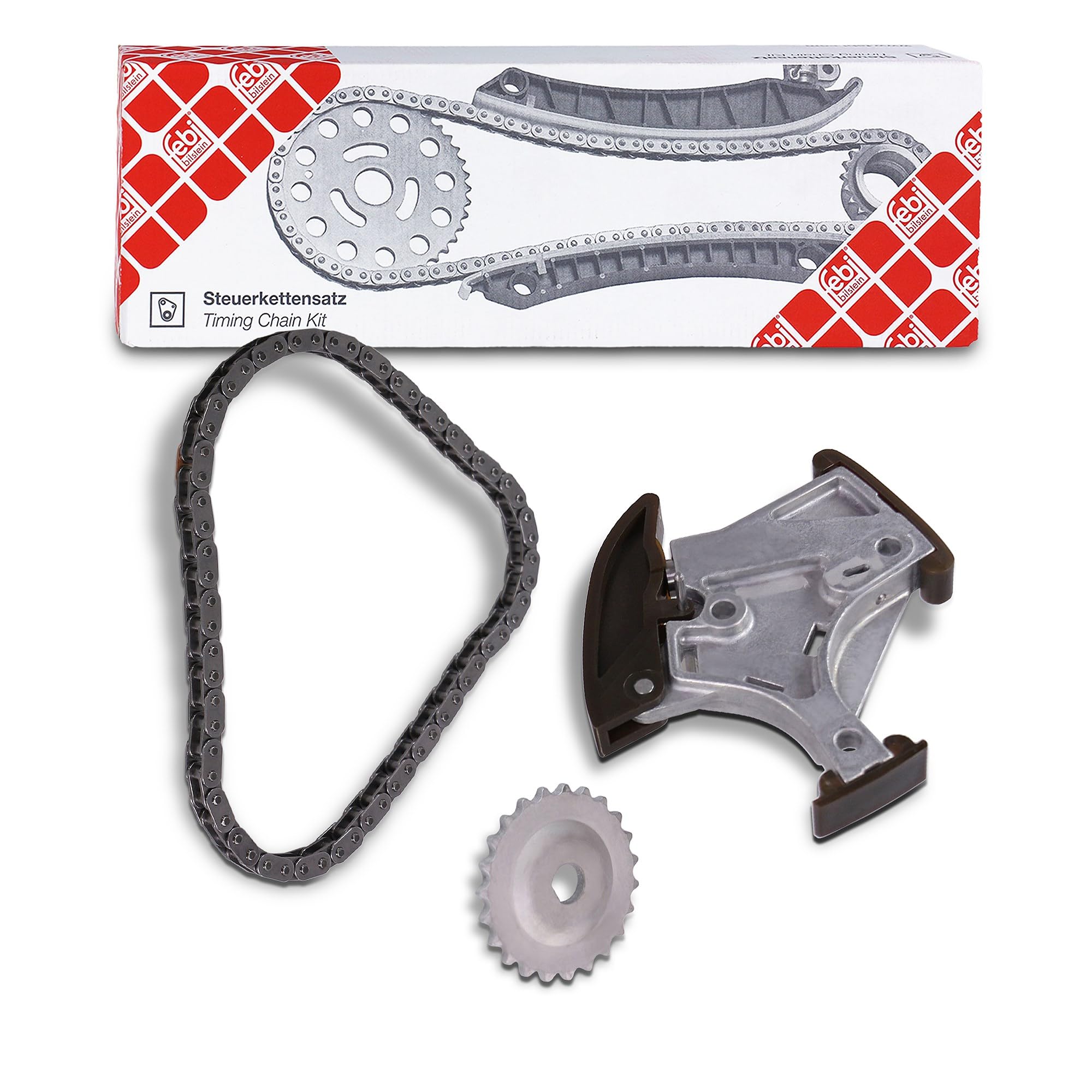 Febi bilstein 40265 taxe Ensemble chaine (Tendeur avec chaîne et des chaînes de roue pour pompe à huile), taxe Chaîne | Compatible avec: AUDI A1, A3, A3 Sportback, A4 B6, A4 B6 Avant, A4 B6 Cabriolet, A4 B7, A4 B7 Avant, A4 B7 Cabriolet, A6 C5