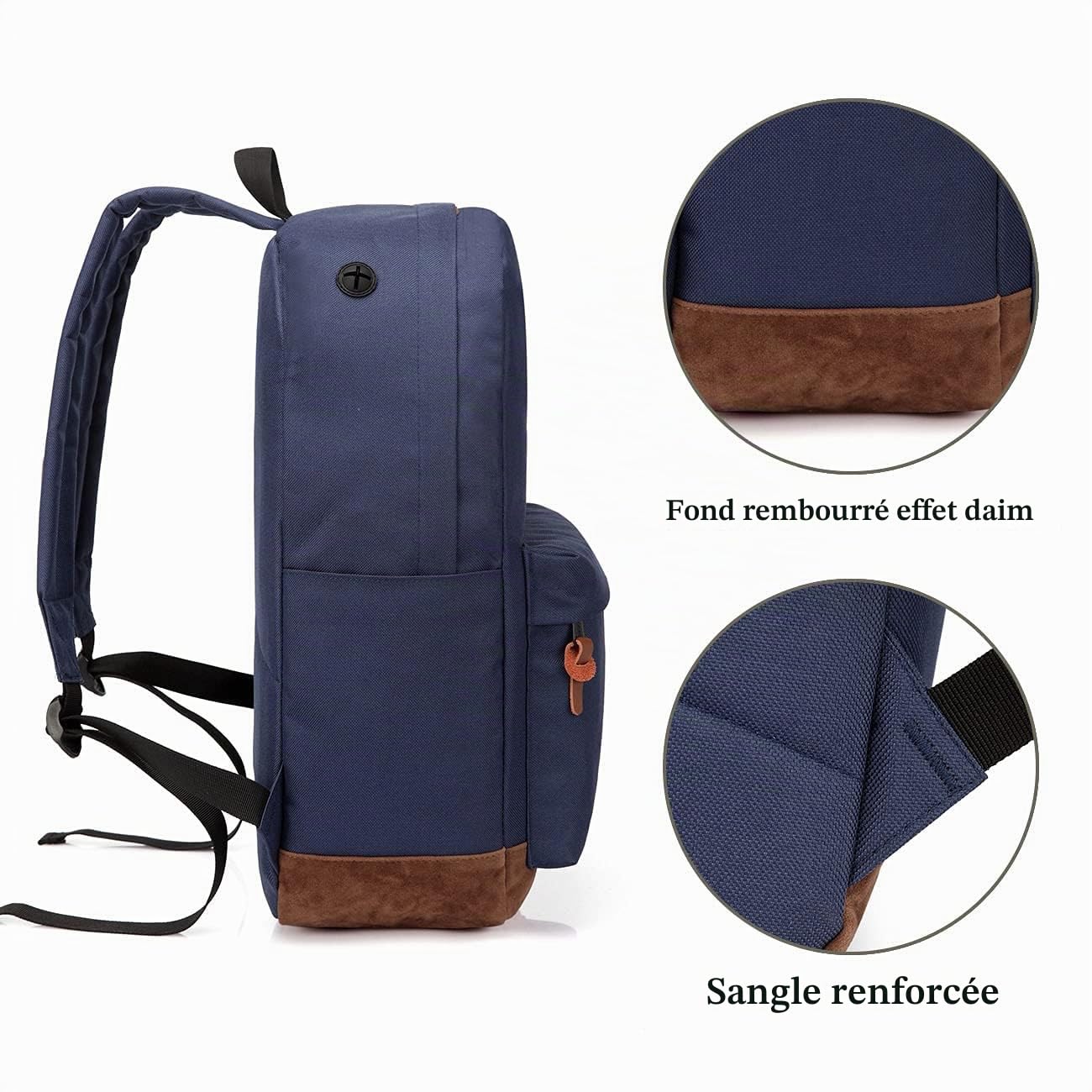 VASCHY Sac à dos pour homme et femme Sac à dos d'écolier Sac à dos pour ordinateur portable Sac à dos de loisirs