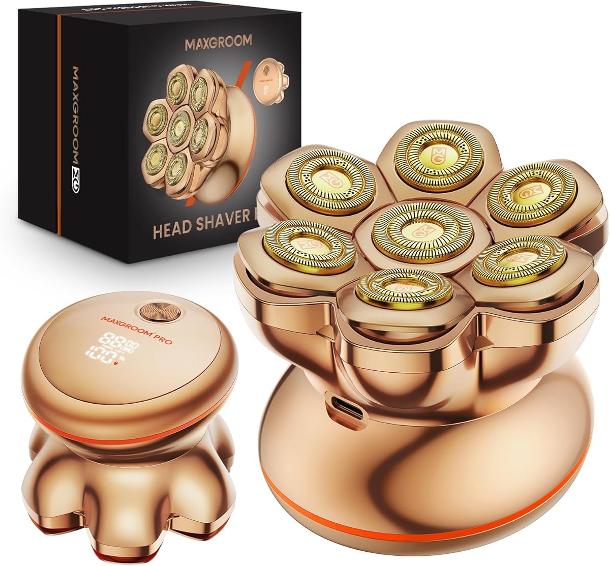 MAXGROOM® PRO 7D Head Shaver for Bald Men – Hypoallergenic Electric Razor with Titanium Blades, 8800RPM Motor, Cooling Design, LED Display, Waterproof, Easy for Sensitive Skin – Premium Gifts for Men : Amazon.ca