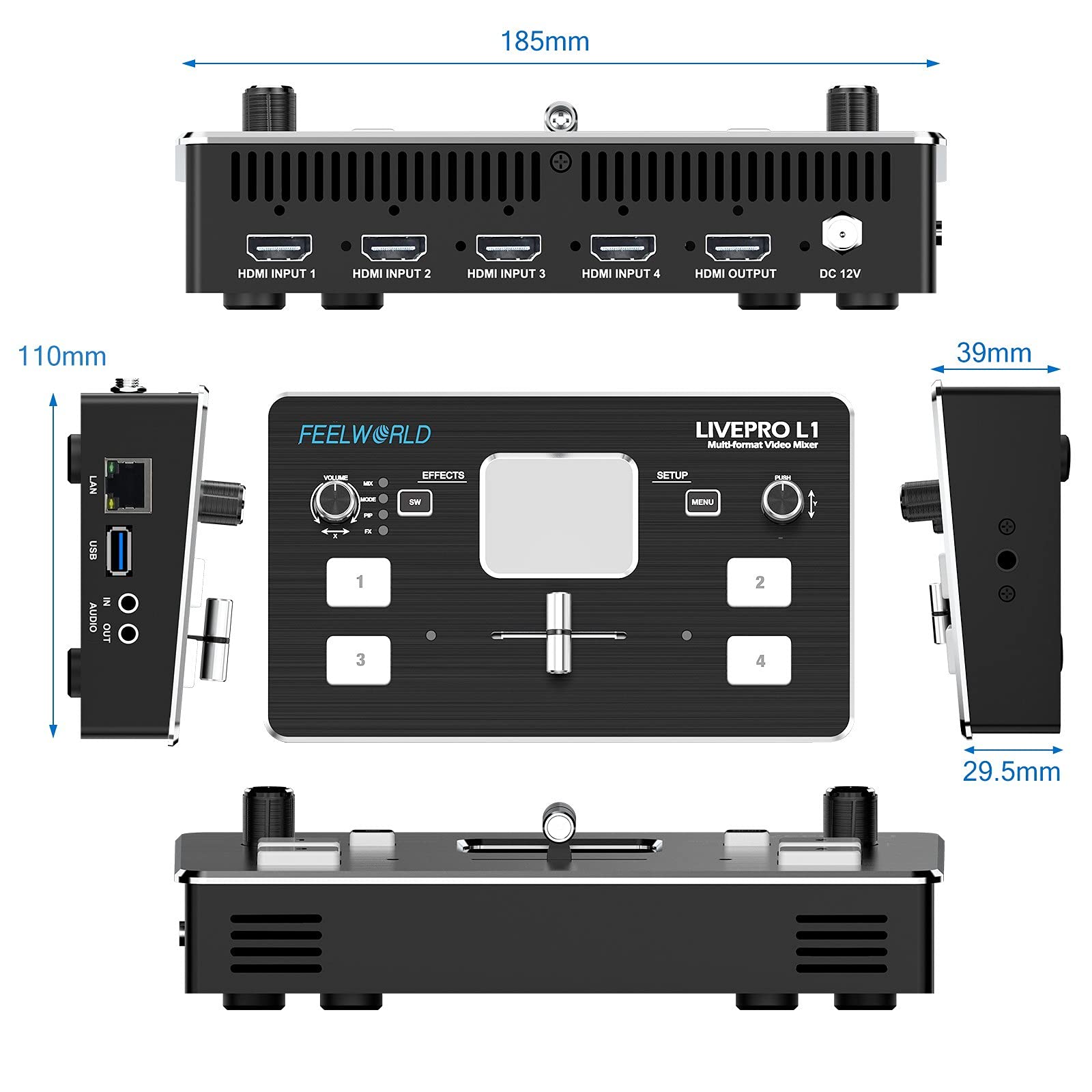 Amazon | FEELWORLD LIVEPRO L1 V1 マルチカメラ ビデオ ミキサー 