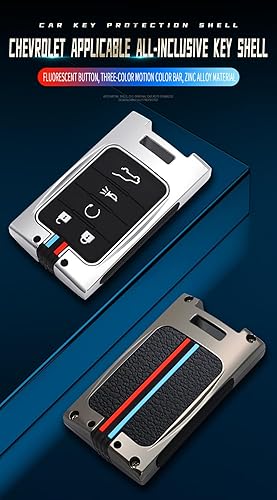 Miniatura 2 de ontto Soporte para llavero para llave inteligente Cadillac, funda de metal para llave de coche con control remoto inteligente, plateado