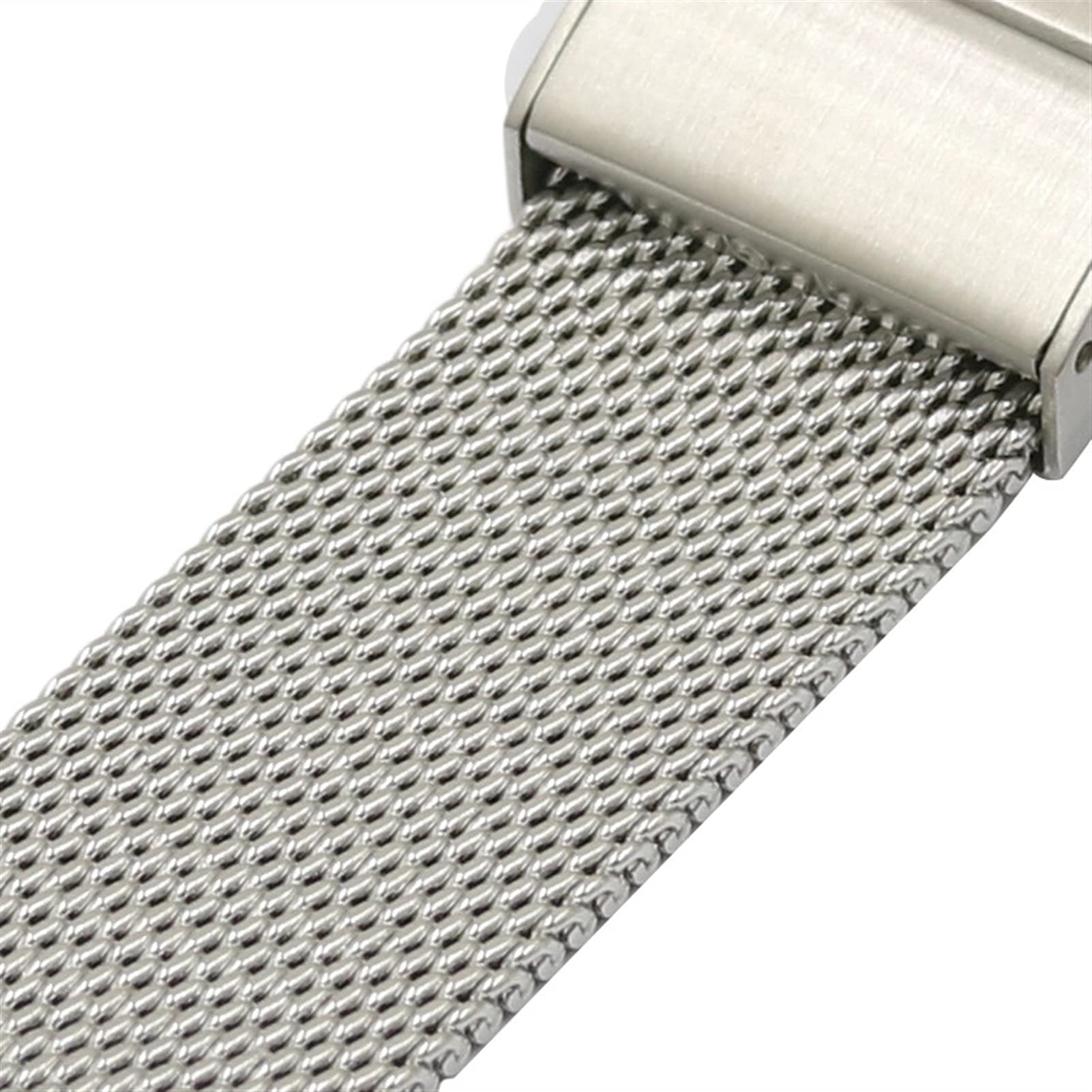 EKSED Uhrenarmband 16 mm 18 mm 20 mm 22 mm Armband Edelstahl geflochtenes Armband Schnellverschluss-Universalarmband / 18 mm/Silber