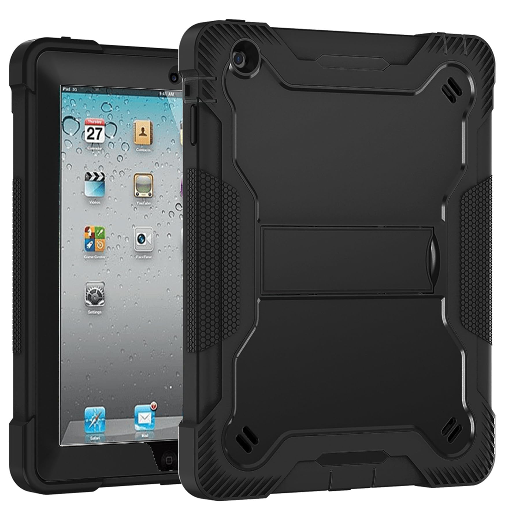 TGK Slim Heavy Duty Shockproof Protection Kickstand Hybrid Case Cover for iPad 3rd Gen 9.7 inch Black (B0CR6RRDNG) Amazon Price History, Amazon Price Tracker