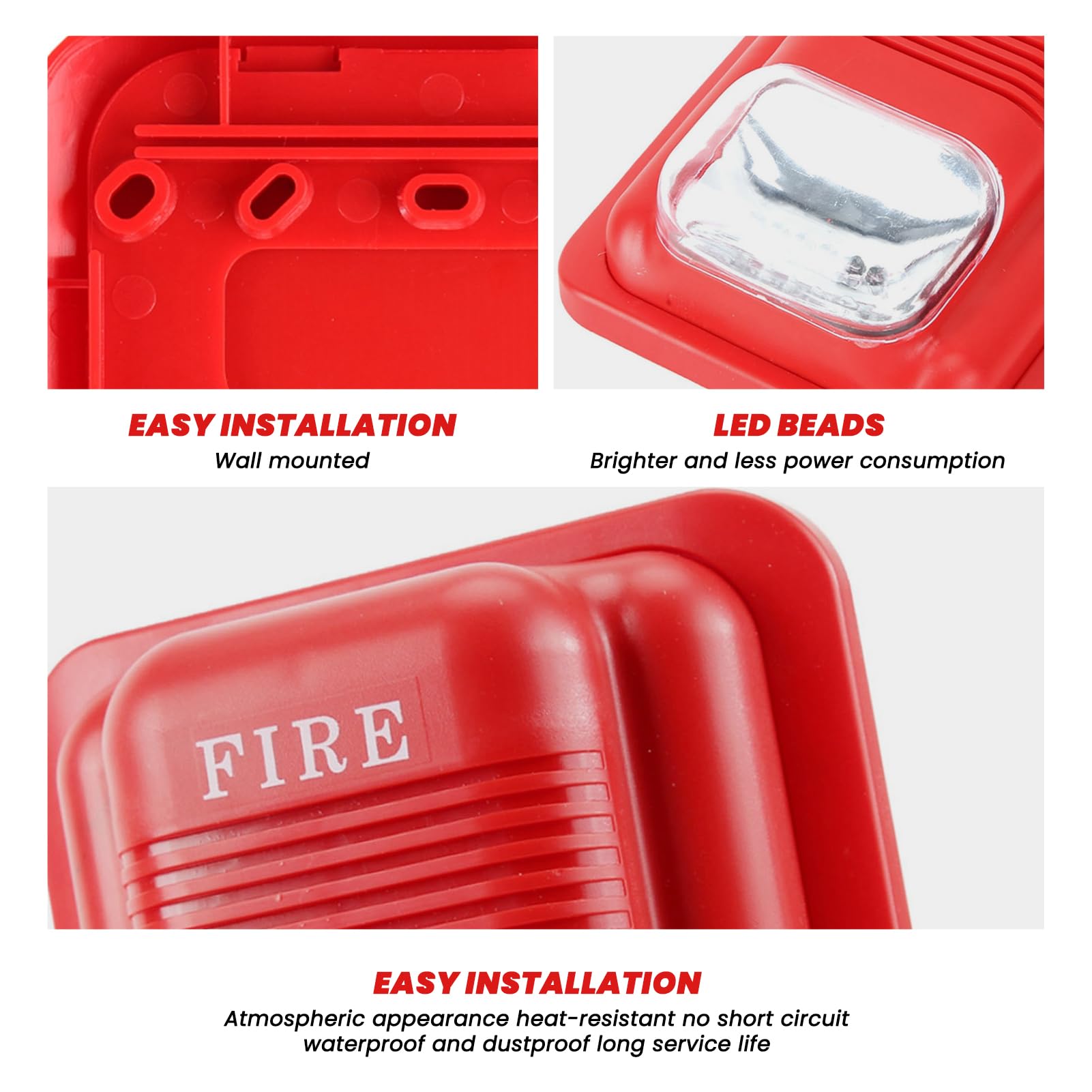 DC12V/24V Suono E Luce Allarme di Protezione Antincendio Avviso Sistema di Sicurezza di Allarme Sirena Stroboscopica Per Officine Fabbrica