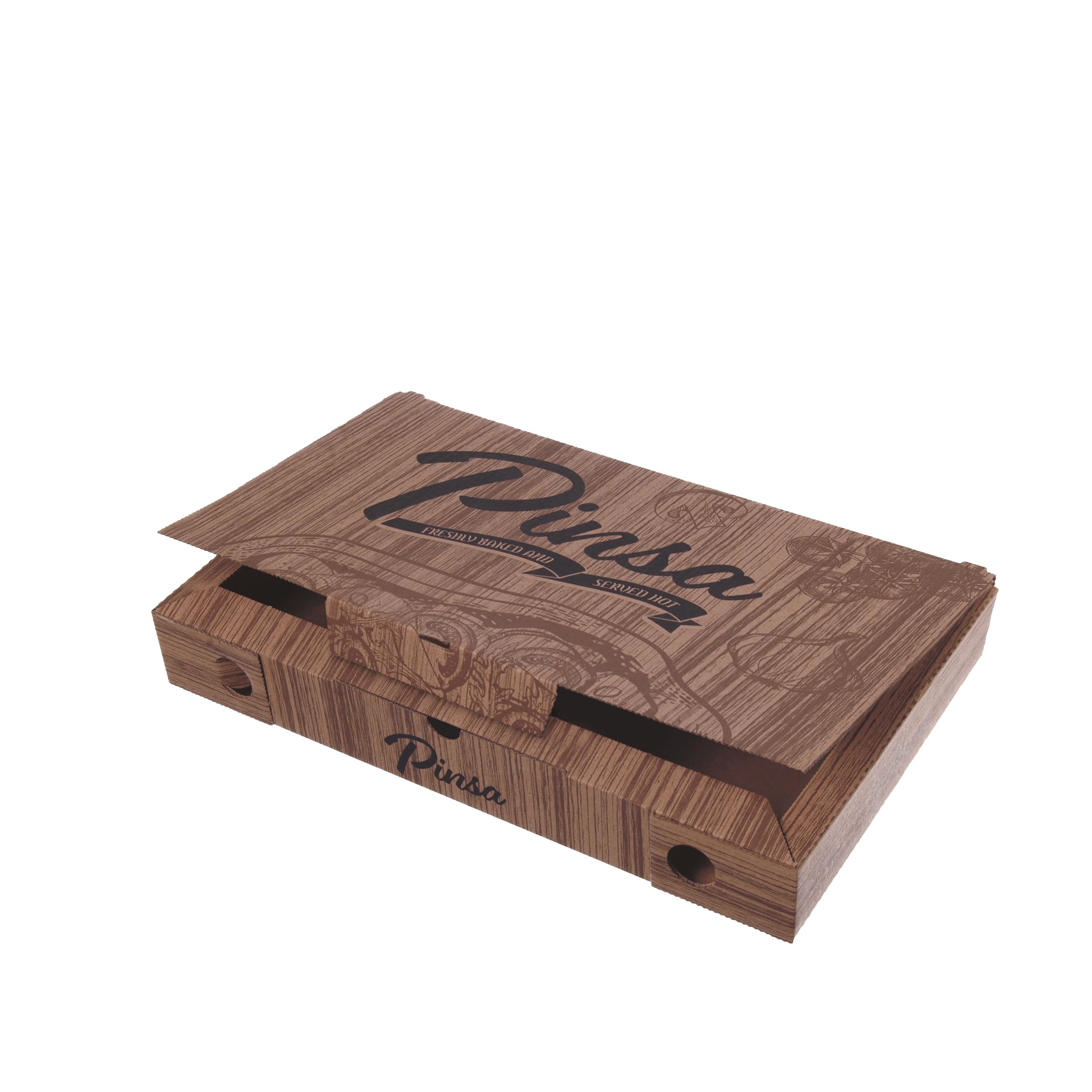 Pro DP 100 Pinsaboxen Pinsa Take away Verpackung Pinsaschachtel 23x38x5cm Neutraldruck braun Kraft Karton