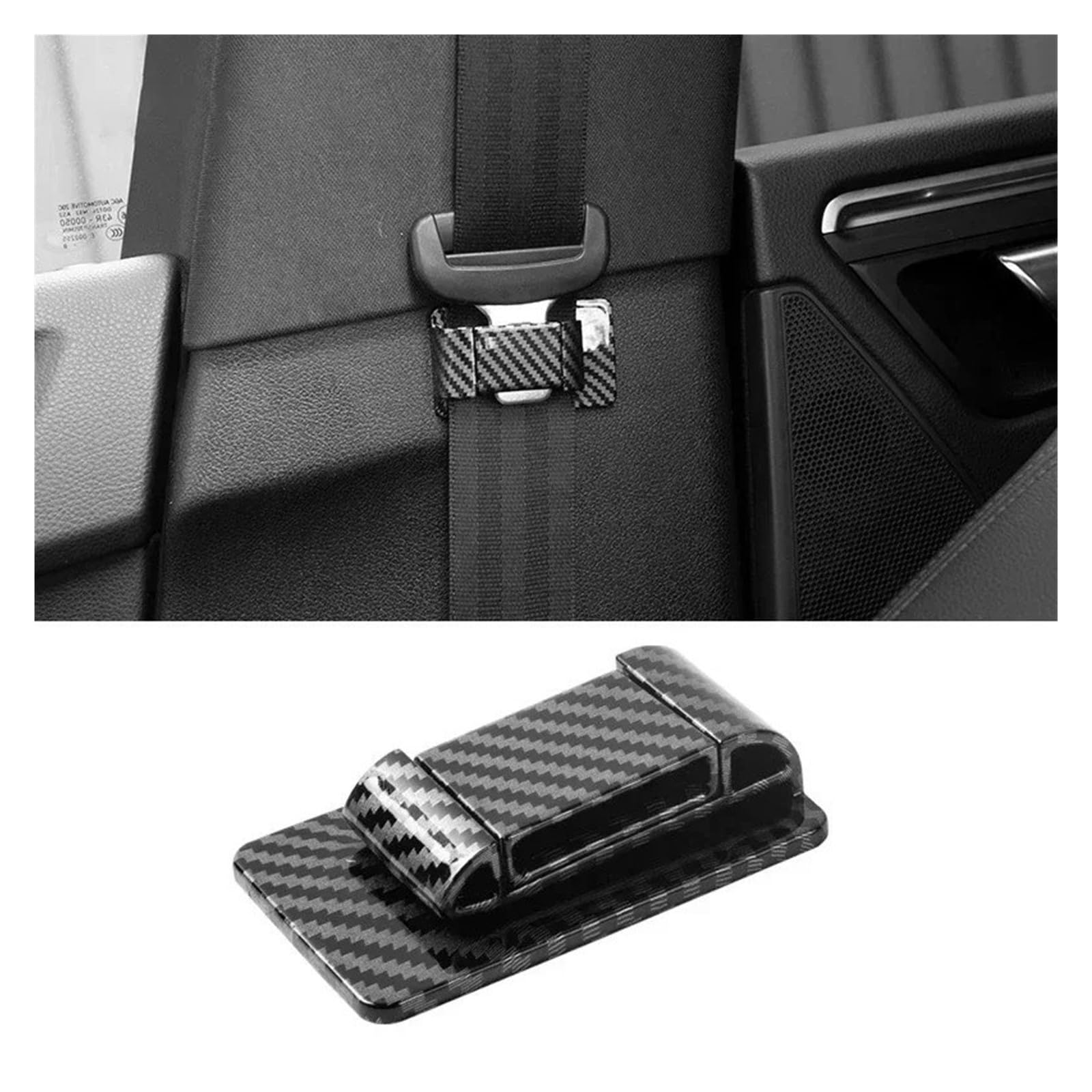 Car for Seat Belt Limiter Fixed Buckle Stopper Clip Non-Slip Adjusting Device(włókno węglowe - 1 szt.)