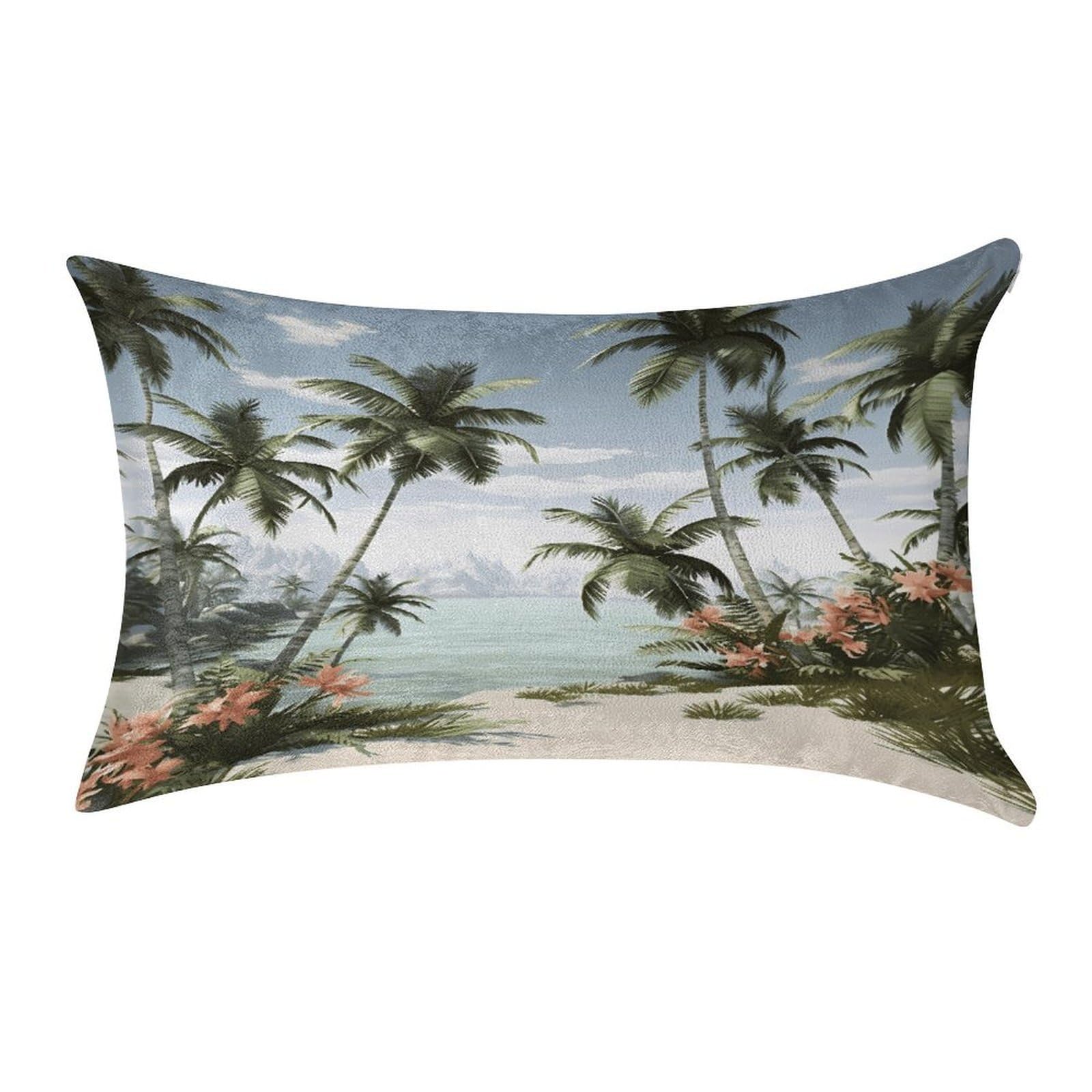 VstaDank Tropical Palm Trees Throw Pillow Cover 12"×20" Ultra Soft Pillowcase Cozy Lumbar Pillow Shell Gold Velvet Exquisite Decorative Cushion Sham Protector for Couch Sofa Bedroom