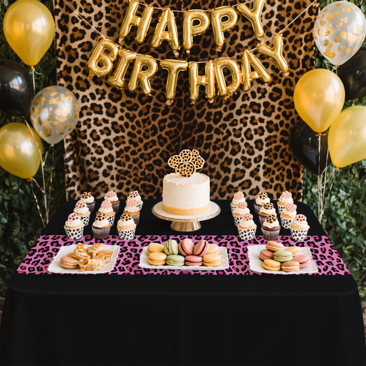4 Pcs Leopard Print Party Tablecloth Decorations - Image 4