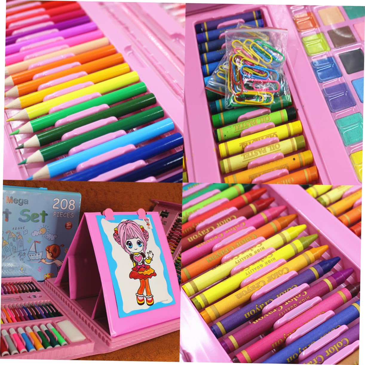 TEHAUX Set di Pennarelli Acquerello Rosa 208 Pezzi per Disegno | Plastica, Scrittura Scorrevole e Resistenza, per Sketching e Coloring Books, Adatto a Adulti e Ragazzo Ragazza
