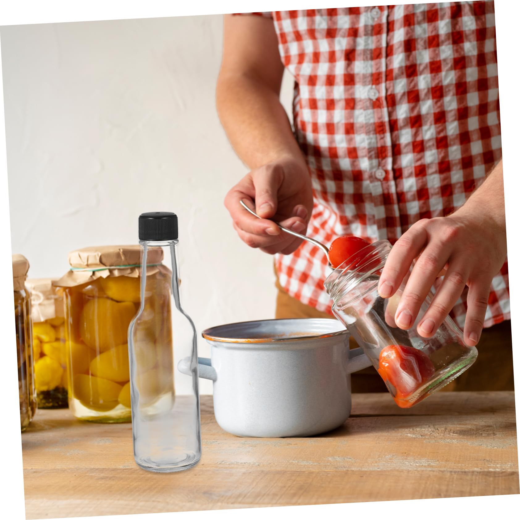 Bouteilles à Condiments en Verre 6 Pièces 150ml Couvercle