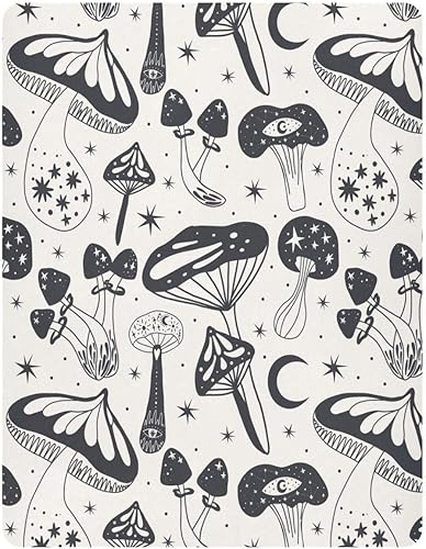 Miniatura 2 de Fitted Crib Sheet for Boys & Girls Mushrooms Pattern Soft Breathable Unisex Baby Sheets for Standard Crib and Toddler Mattresses 39 x 27 in