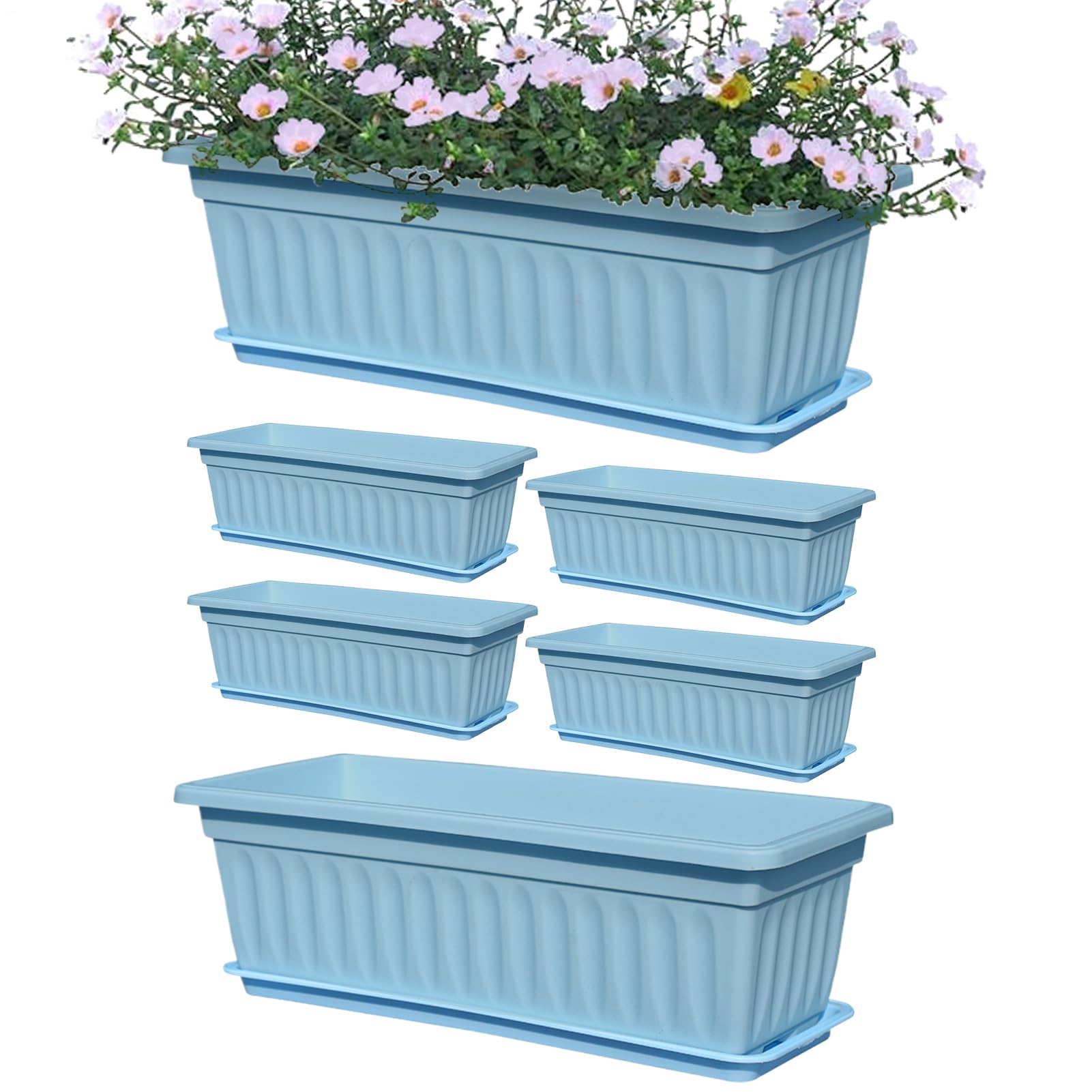 Jardinières de fenêtre extérieur bacs légumes jardin balcon lot de 6