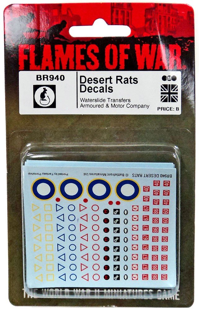 Flames Of War British Desert Rats Decals