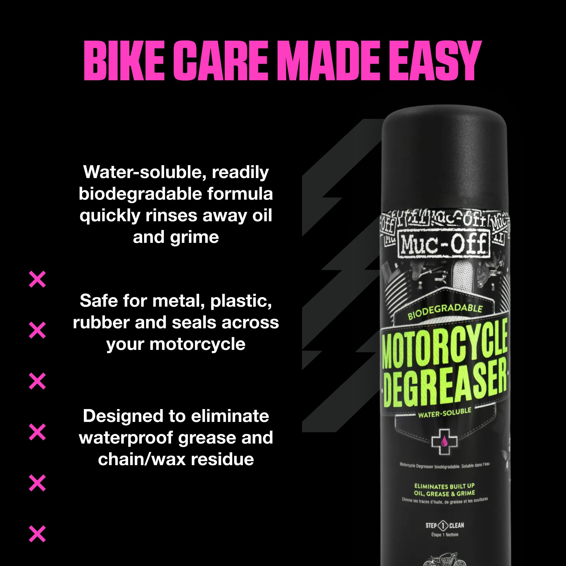 Muc-Off Bio Degreaser, 400 ml - Sgrassatore Moto Idrosolubile e Biodegradabile - Lo Spray Sgrassante per Moto Rimuove Efficacemente il Grasso e lo Sporco Accumulati
