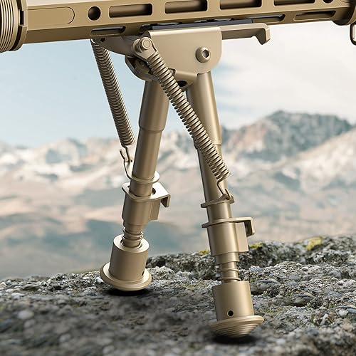 Miniatura 5 de CVLIFE Bípode de rifle ligero de 6 a 9 pulgadas para riel M (0.54 libras) se fija directamente para caza y disparos