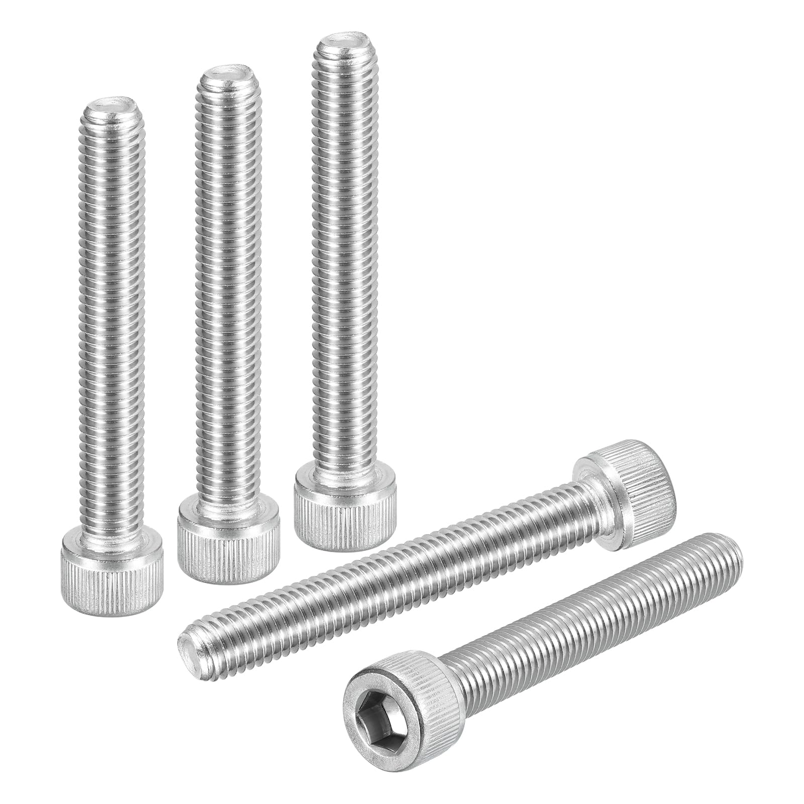DTGN M10-1.5x75 Socket Head Cap Screws Bolts - 5Pack - Good for Road Bicycle, Mountain Bike, Auto, Motorcycle - 304 Stainless Steel Hex Head Metric Screws - Silver โ image 1