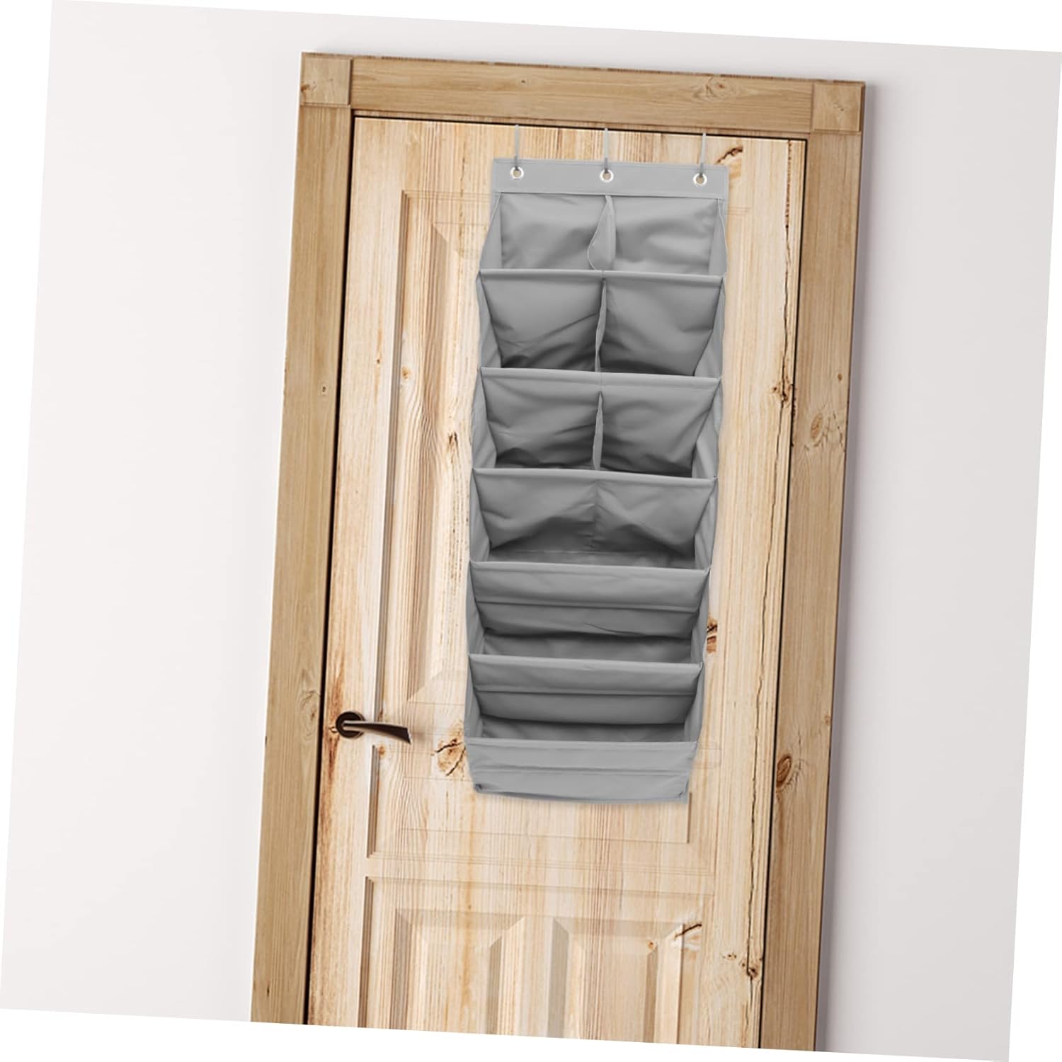 PRETYZOOM 1Set Multi Layer Door Back Storage Organizer Convenient Pouch for Shoes Bags Crafts Over the Door Household Storage Grey Design