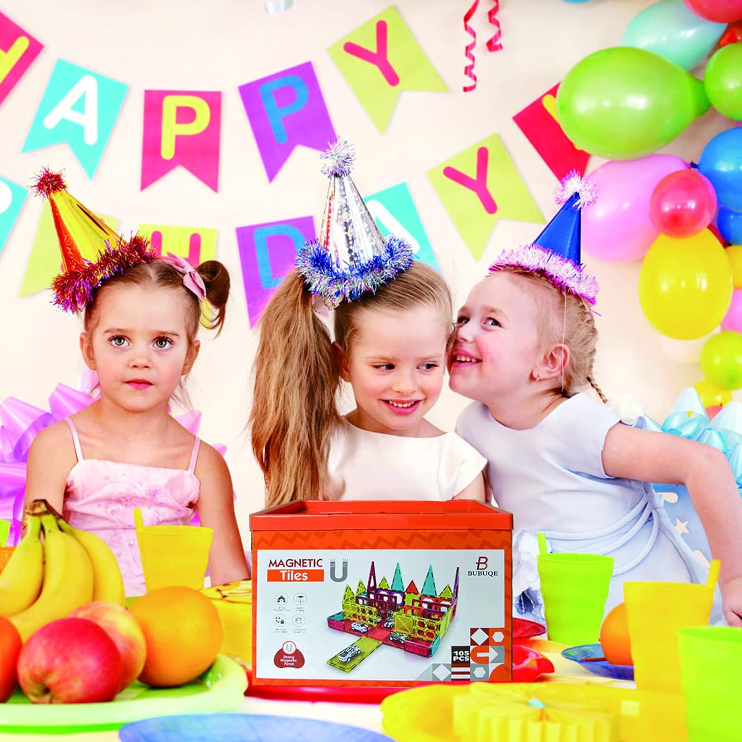 Magnetic Tiles Parking Building Playset with 10 Pull-Back Metal Cars for Kids Construction STEM Toy Preschool Creativity Learning Birthday Gift for Girls Boys Toddlers 3 4 5 6 7 8